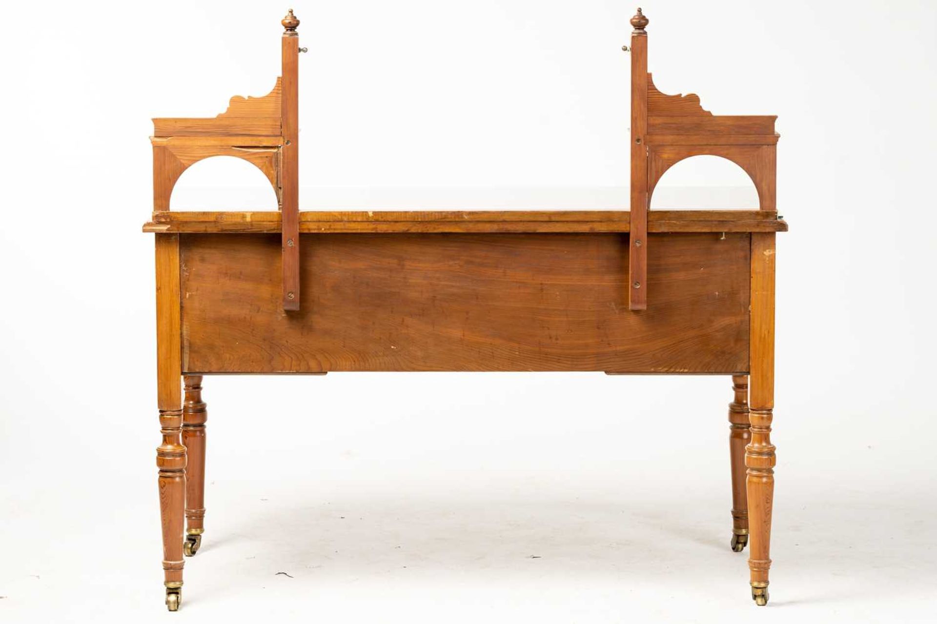 An Edwardian pine? dressing table by Howard & Sons, the swing mirror on shelved supports above a - Image 4 of 19