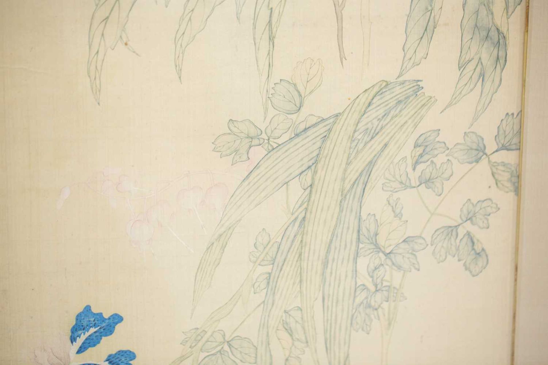 Fang Xun (Chinese, 1736 - 1799) Iris, wallflower, michaelia and peony, signed, watercolour on - Bild 5 aus 15