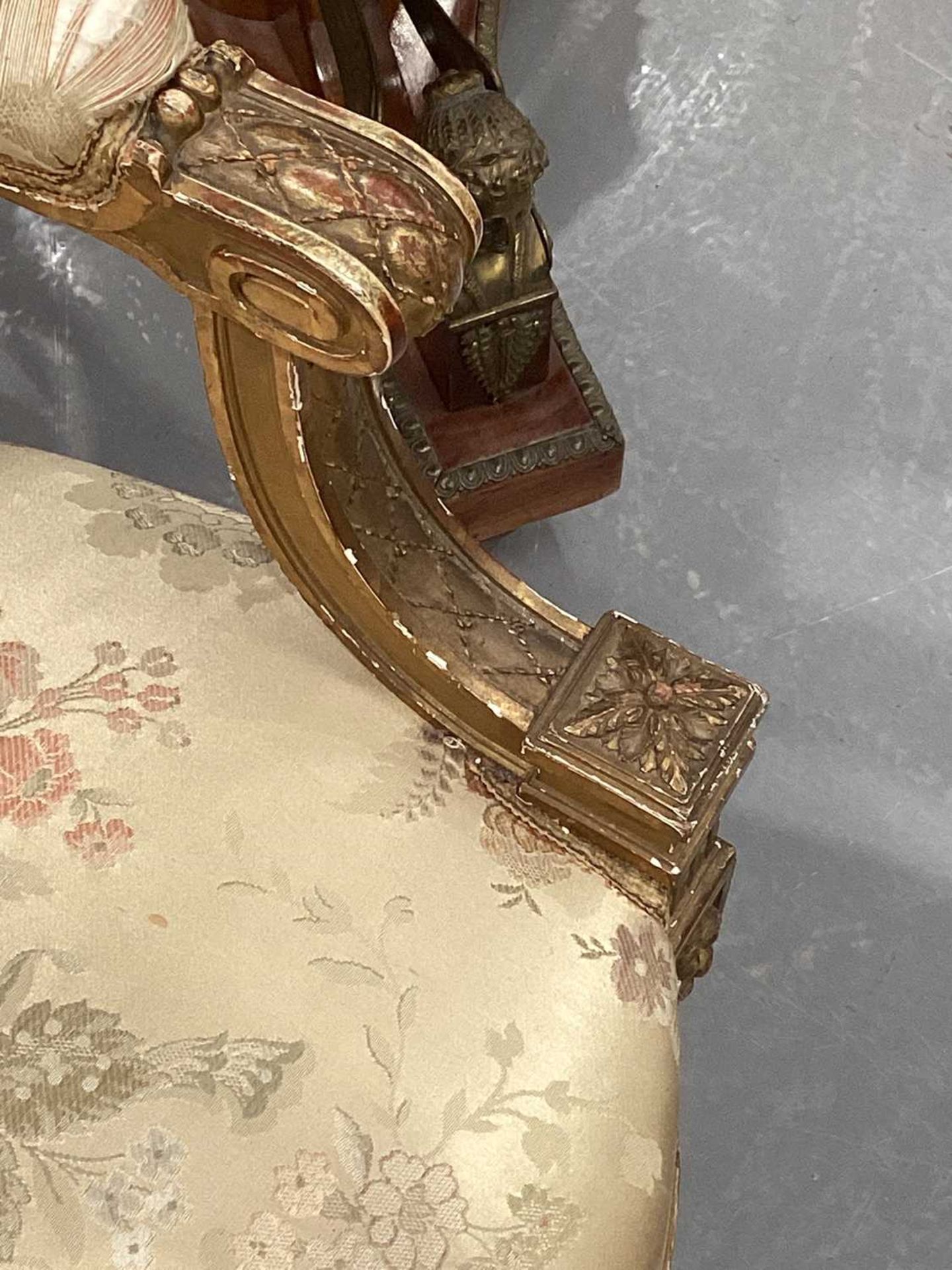 In the manner of George Jacob; a Louis XVI style finely carved wood and gilt gesso fauteuil, late - Image 27 of 35