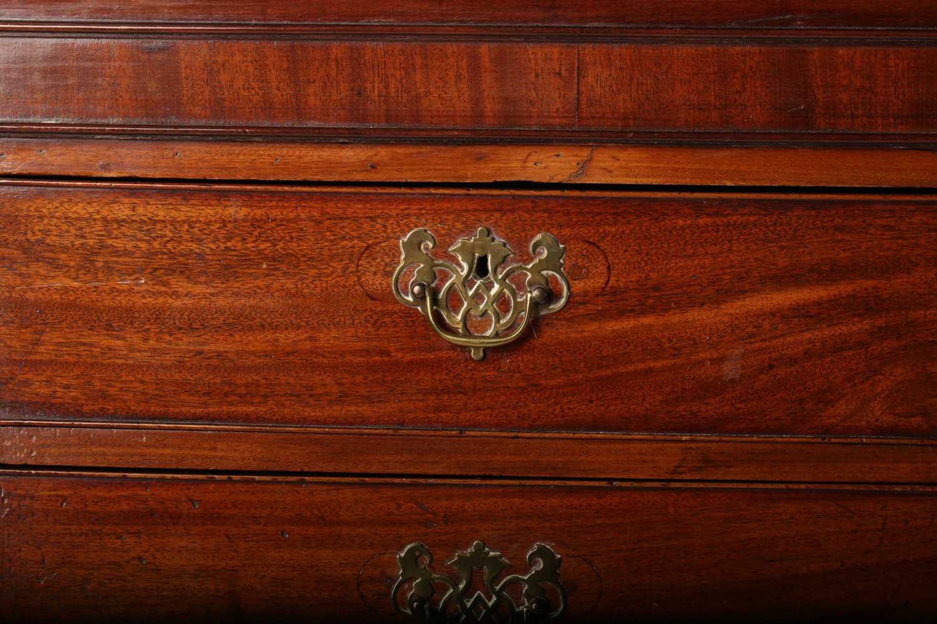 A George III mahogany chest on chest, the upper section with two short over three long drawers and - Image 5 of 8