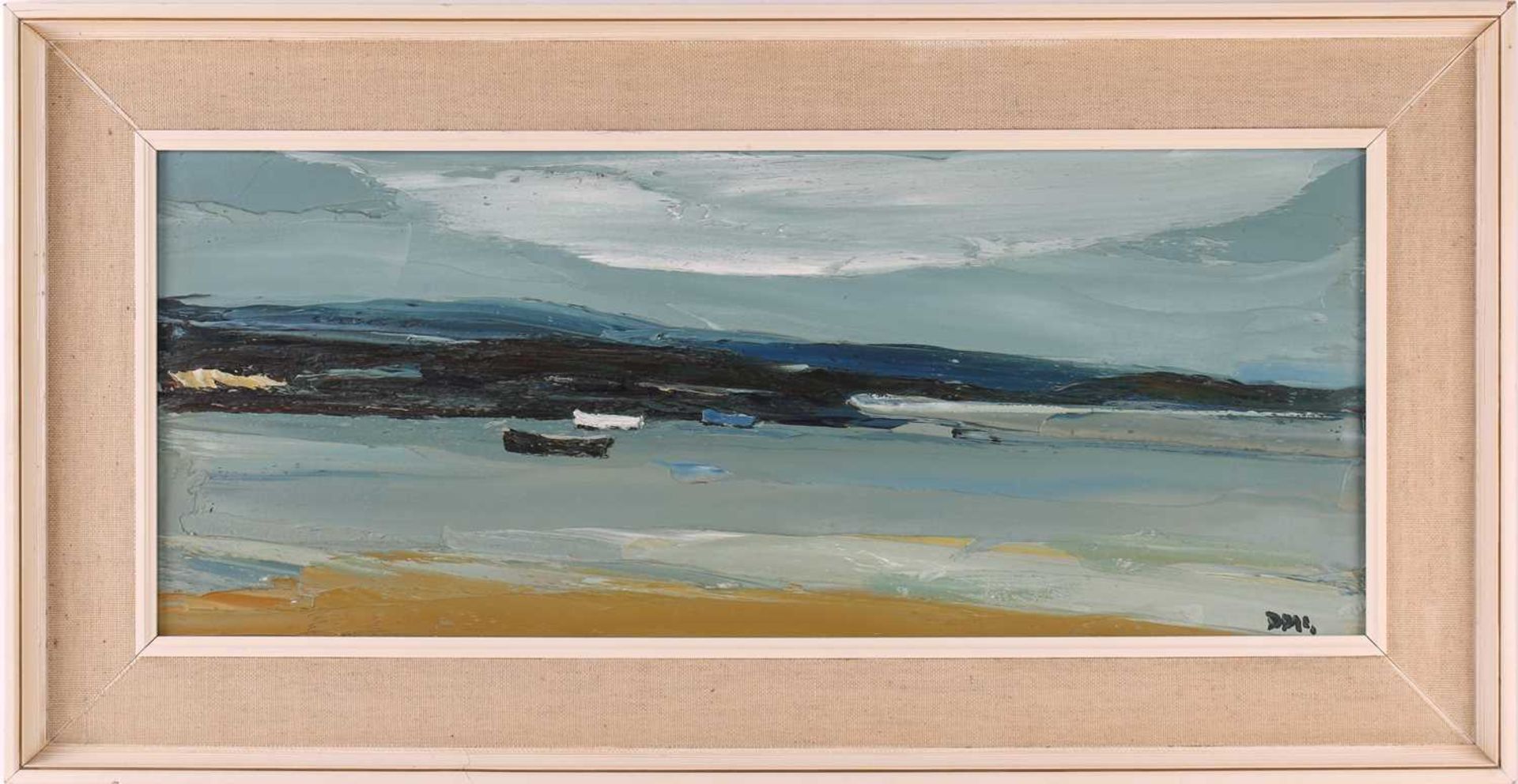 Donald McIntyre (1923-2009) British, 'The Estuary', oil on board, monogram signature to lower - Image 10 of 11