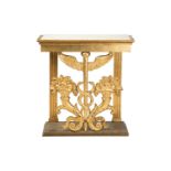 A late Gustavian "Swedish Empire" carved wood and gilt gesso console table, early 19th century, with
