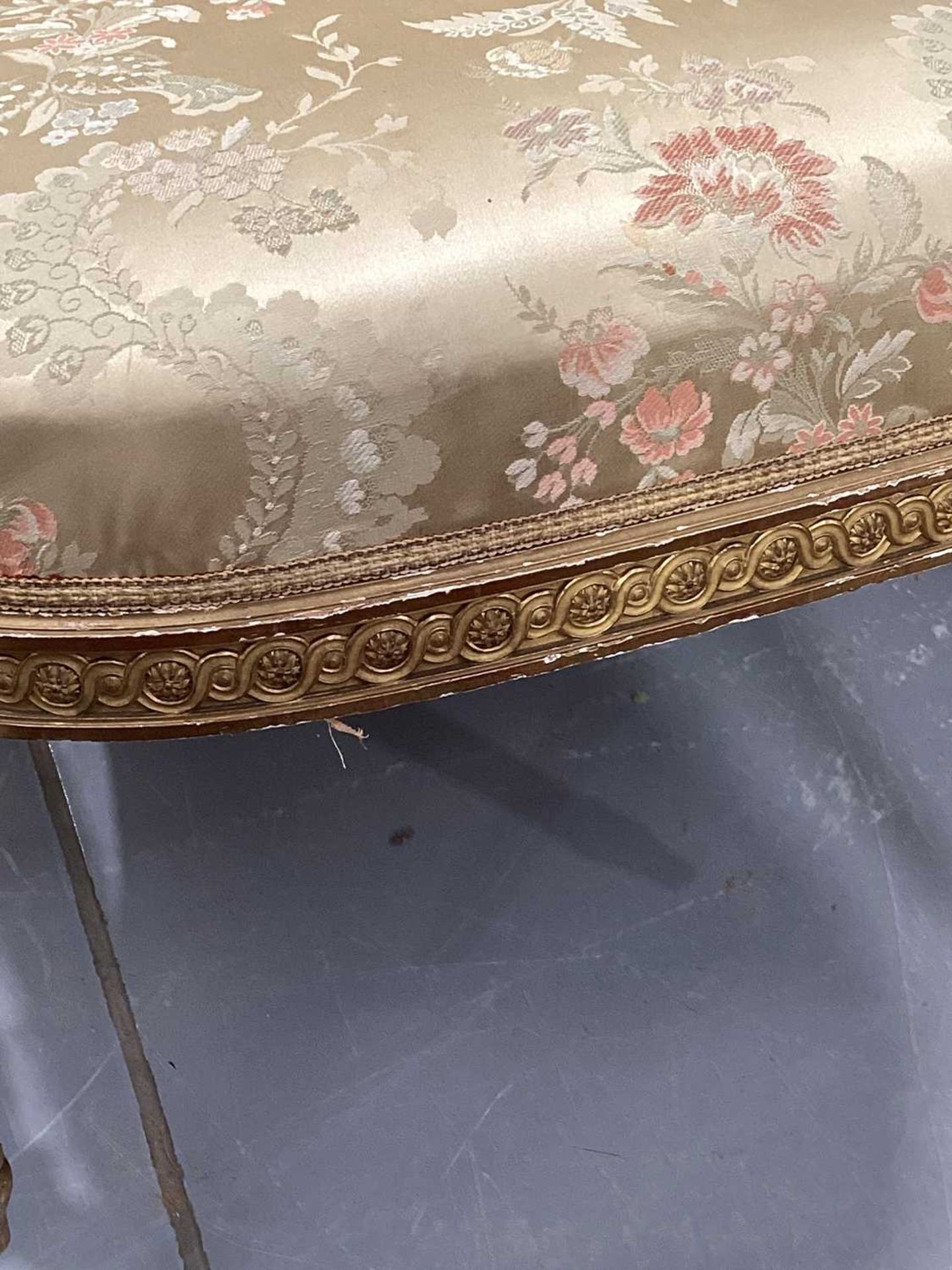 In the manner of George Jacob; a Louis XVI style finely carved wood and gilt gesso fauteuil, late - Image 29 of 35