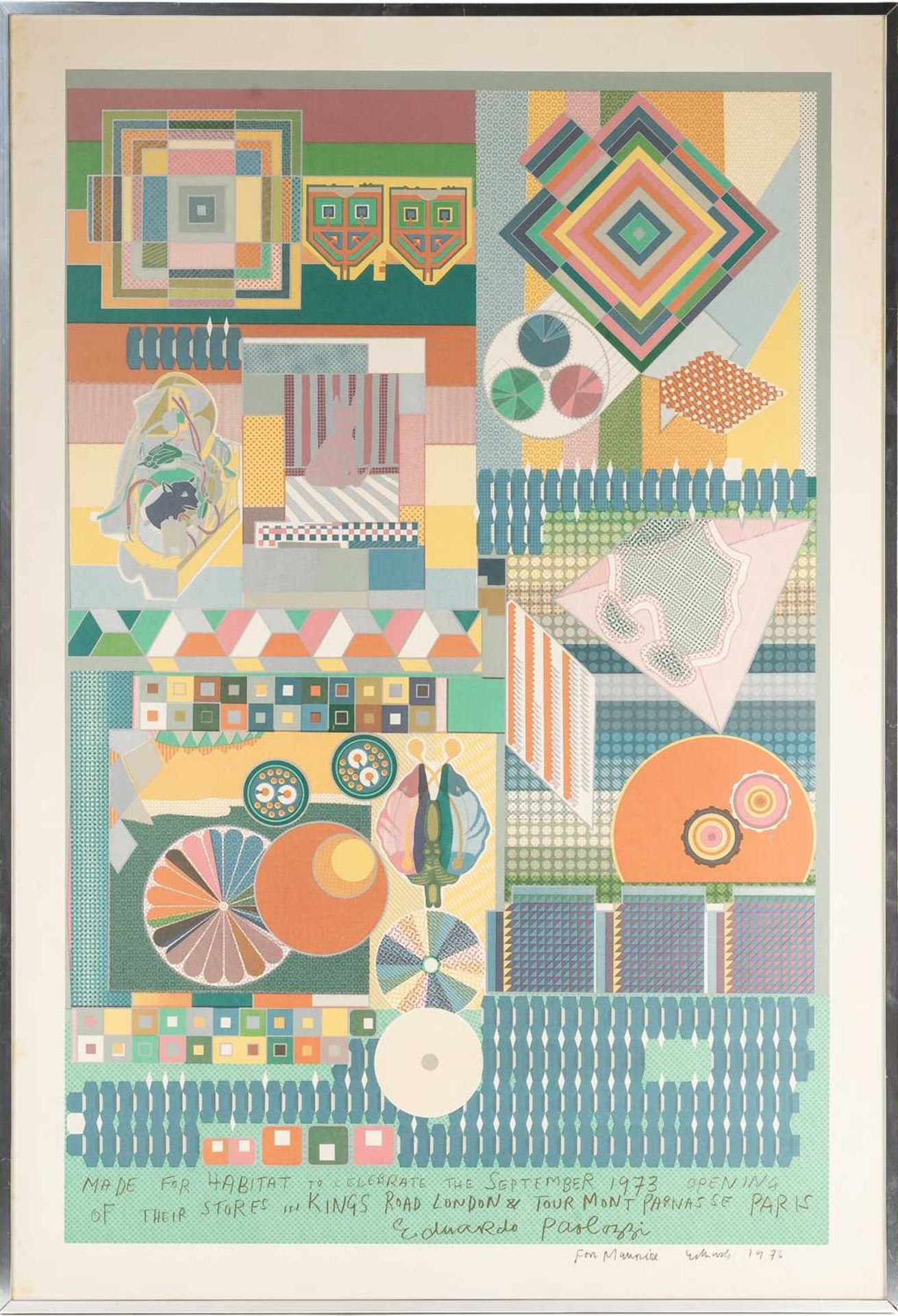 Eduardo Paolozzi (1924 - 2005), Poster for Habitat, additionally inscribed in gold ink 'Made for