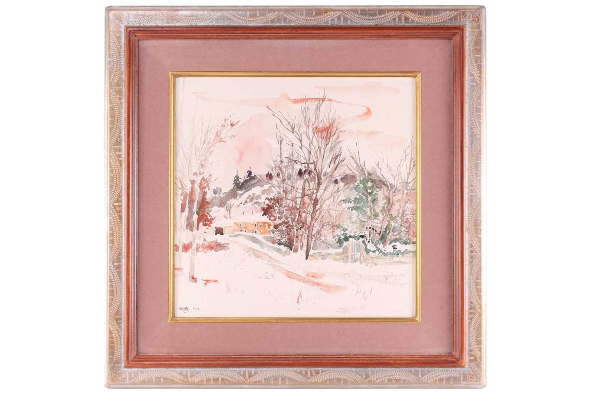 George Hosotte (b 1936 French), Neige à Saint Moré, signed and dated 1986, inscribed verso,