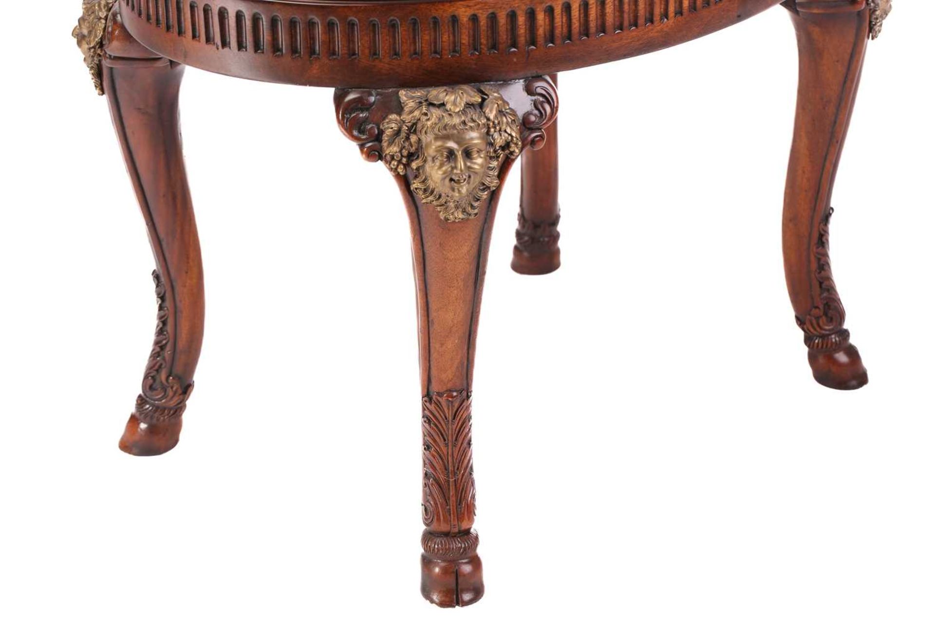 A Theodore Alexander "Rep-Li-Ca" craftsman-made oval mahogany Bachanailian cellarette on stand, 20th - Image 6 of 15