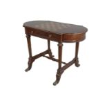 A good quality reproduction "Regency" mahogany gaming table with inlaid chessboard top and frieze