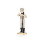 A Russian Gardner porcelain figure of a City Guard, 1820s, from the Magic Lantern series, 16 cm