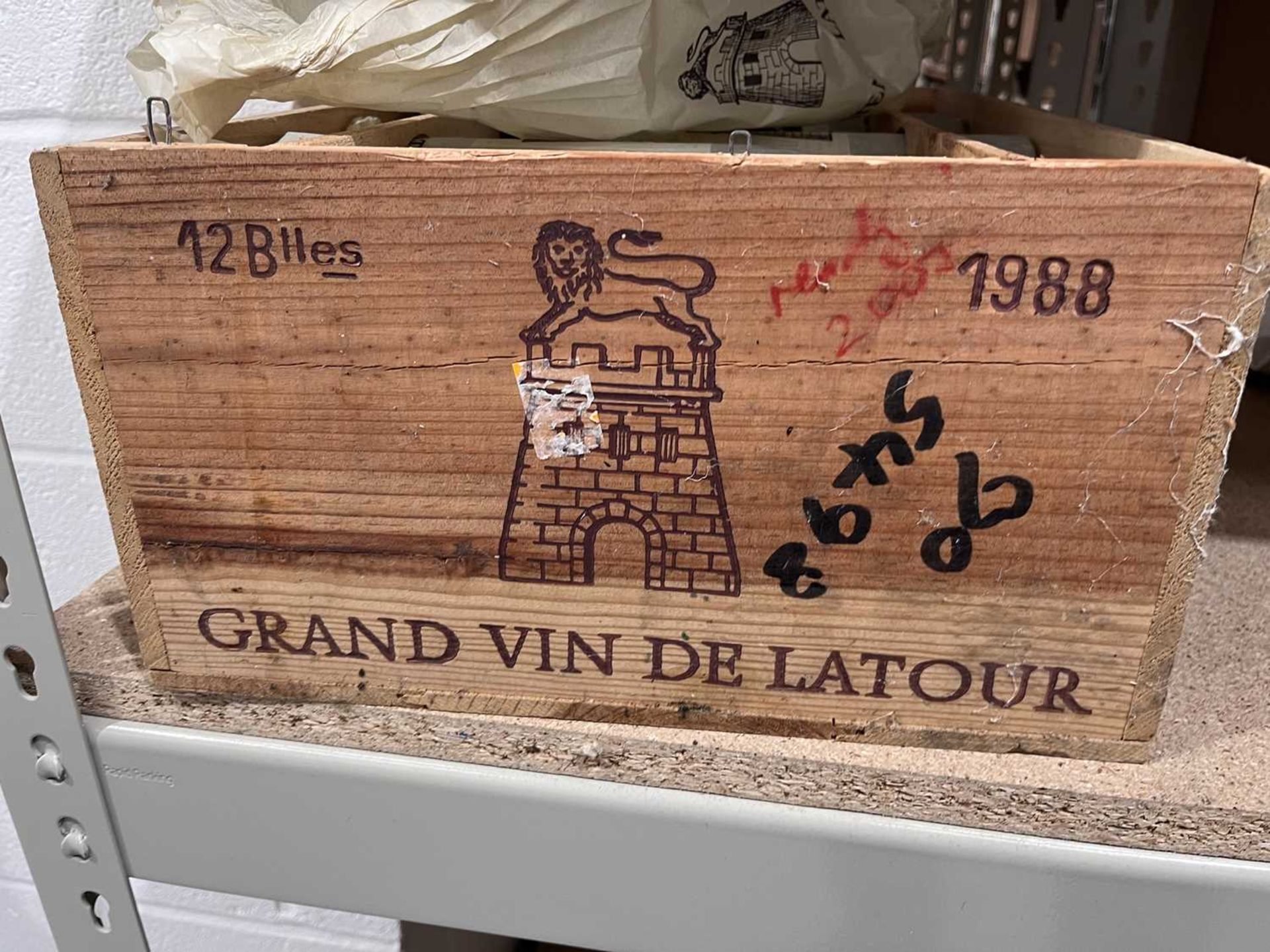 A twelve bottle case of Grand Vin de Chateau Latour, 1988, tissue wrapped bottles, ullage bottom - Image 4 of 21
