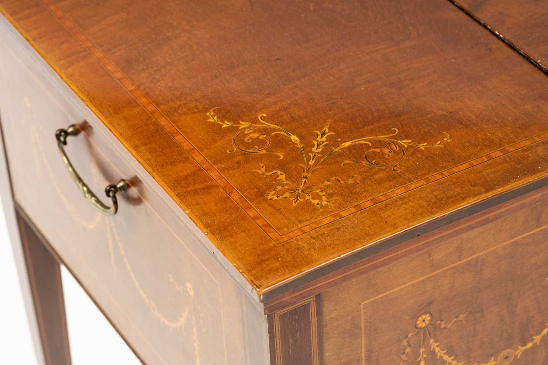 An Edwardian Maple & Co of Tottenham Court Rd, Neo-Classical marquetry inlaid mahogany drinks table, - Image 13 of 19