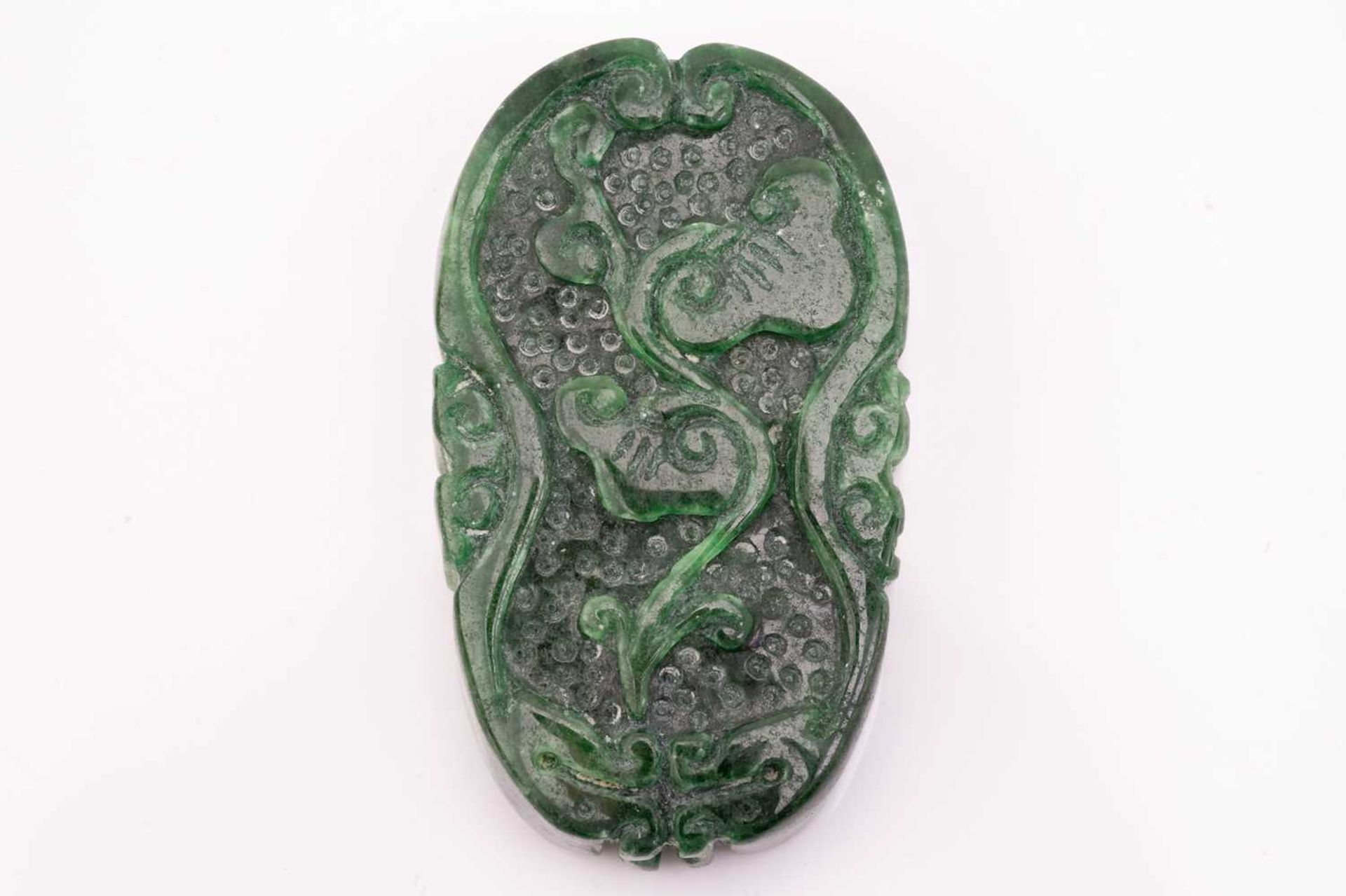 A collection of Chinese jewellery; including a jade ID bracelet, curved carved panel with auspicious - Image 2 of 19