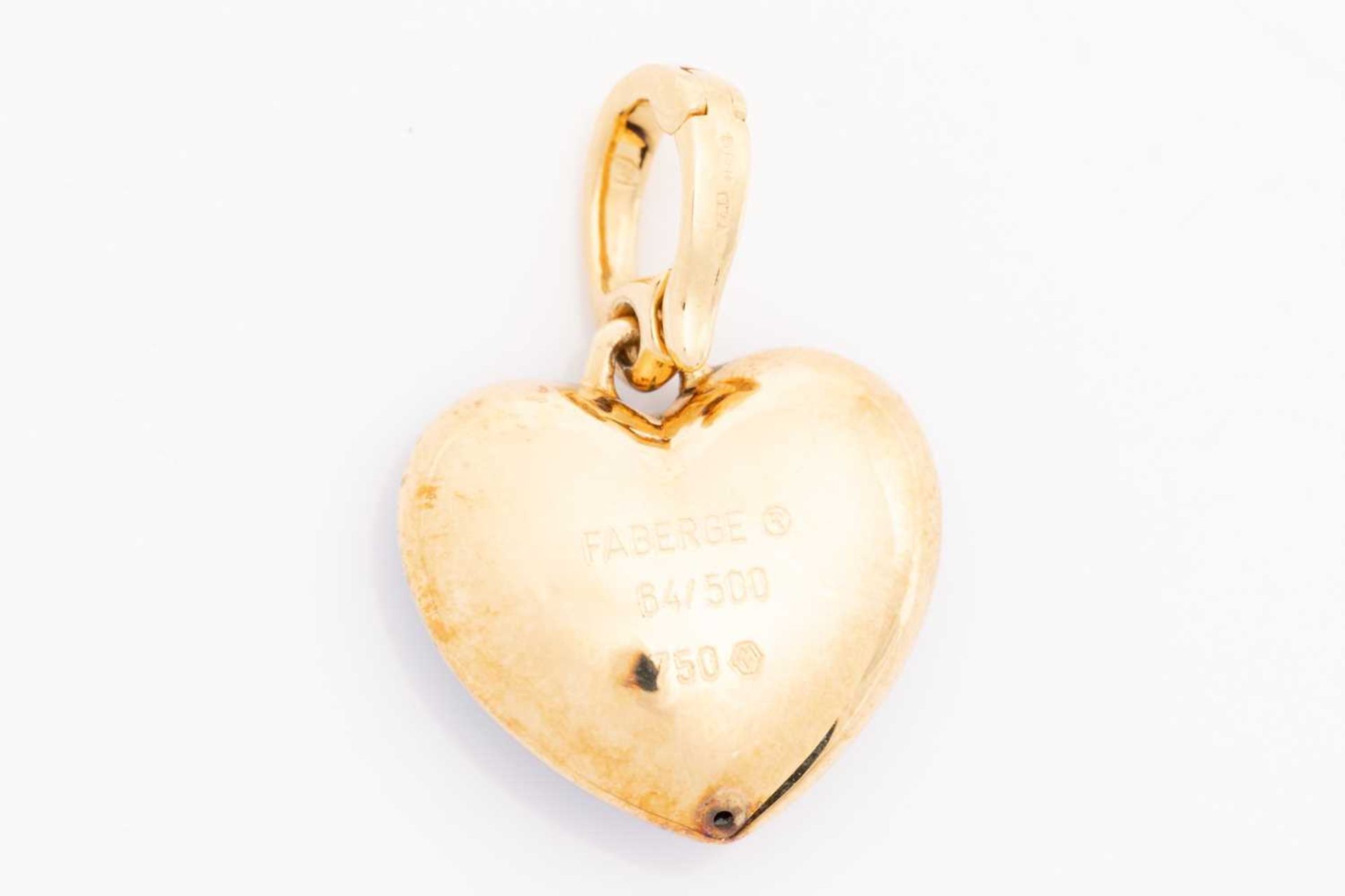 Fabergé - a diamond-set heart pendant in 18ct yellow gold, centred with a Star of David motif - Bild 4 aus 6