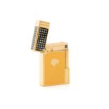 An S.T. Dupont Limited Edition 'Gatsby' gold plated cigarette lighter, with yellow enamel panels,