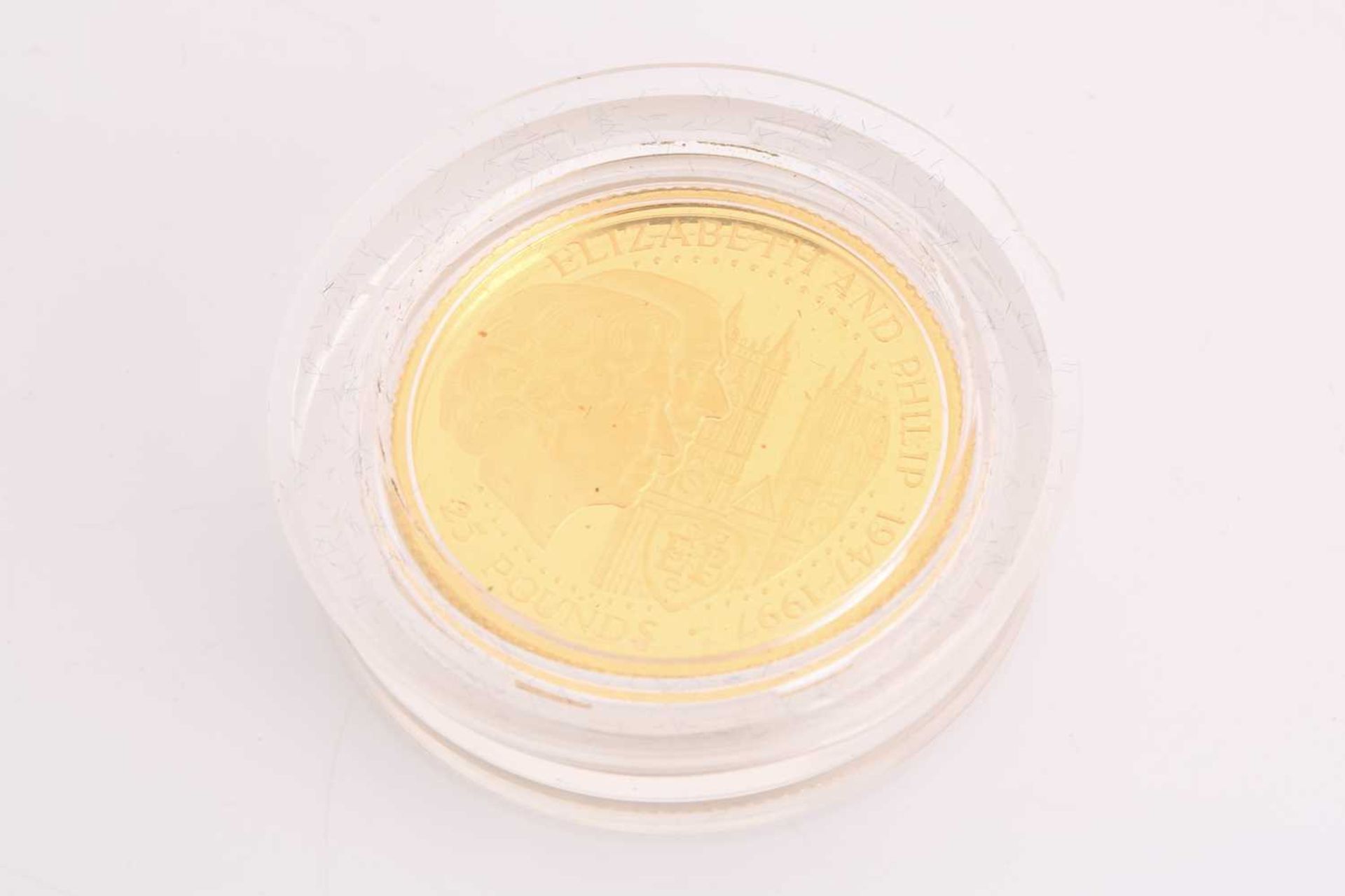 A 1997 Guernsey gold proof £25 coin, minted to celebrate the Golden Wedding Anniversary of Queen - Image 8 of 8