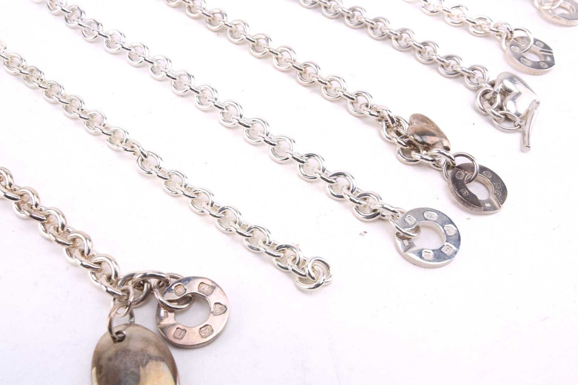 Seven silver belcher chains and one unmarked lacking catches; London hallmarked with A Haviland- - Bild 8 aus 12