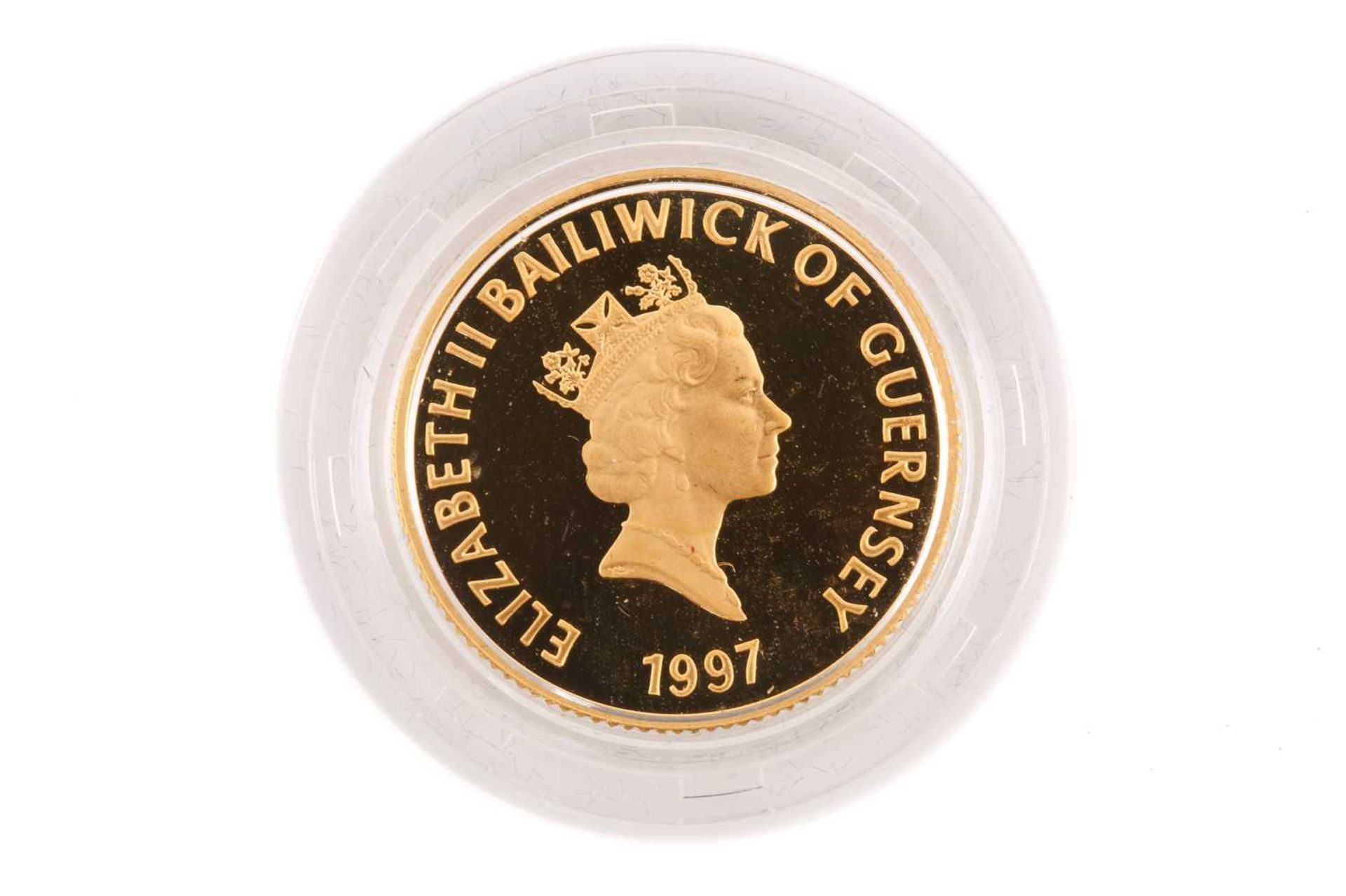 A 1997 Guernsey gold proof £25 coin, minted to celebrate the Golden Wedding Anniversary of Queen - Image 2 of 8