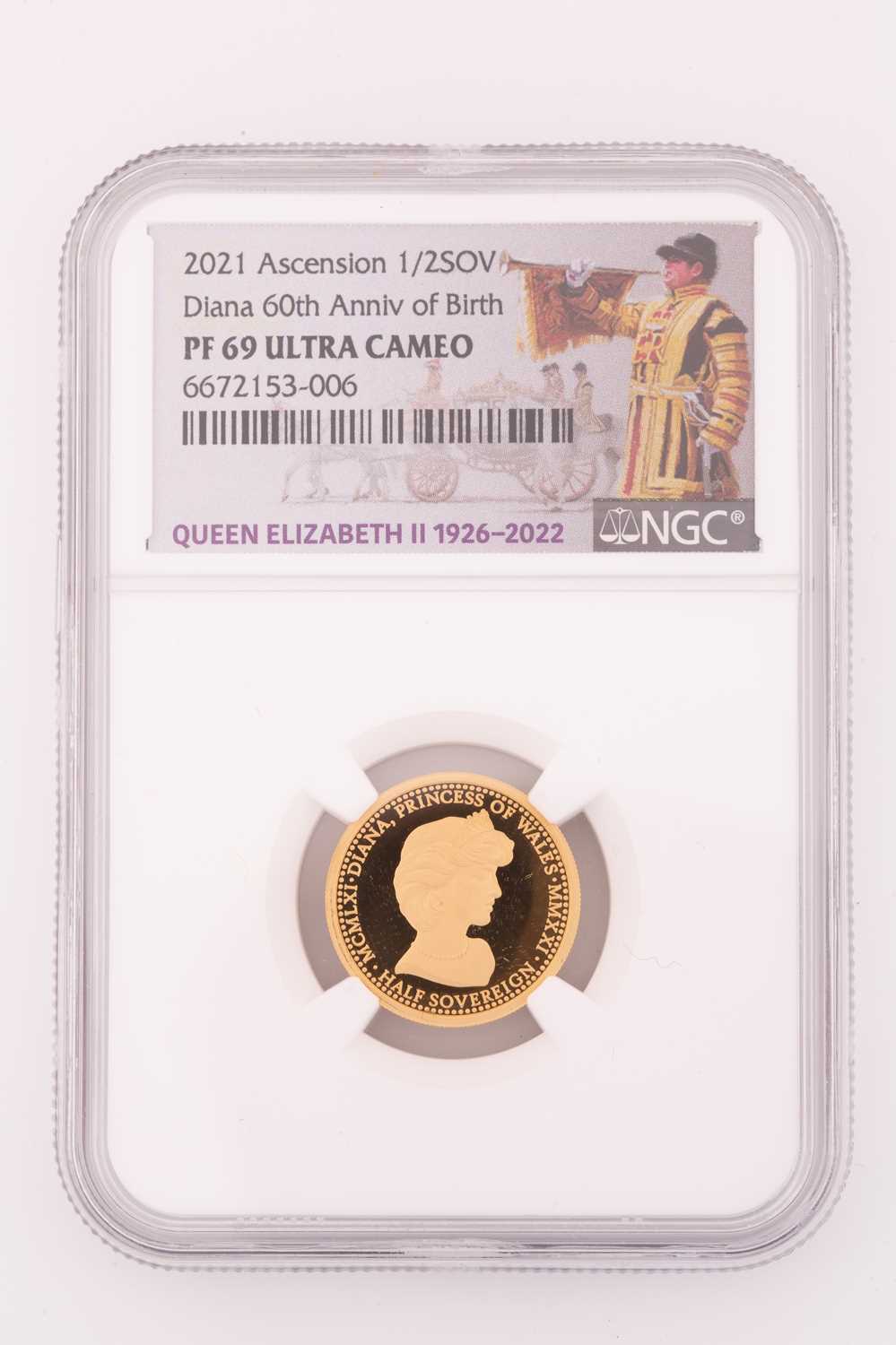 Two gold proof half sovereigns; including 'Una and the Lion' minted for Queen Elizabeth II 95th - Image 5 of 6