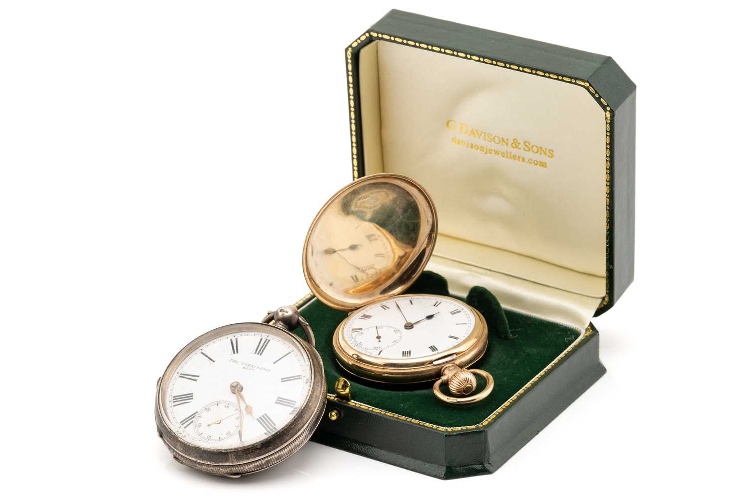 A 9ct gold Tempus full hunter pocket watch and a silver Fardingdon open-face pocket watch. The