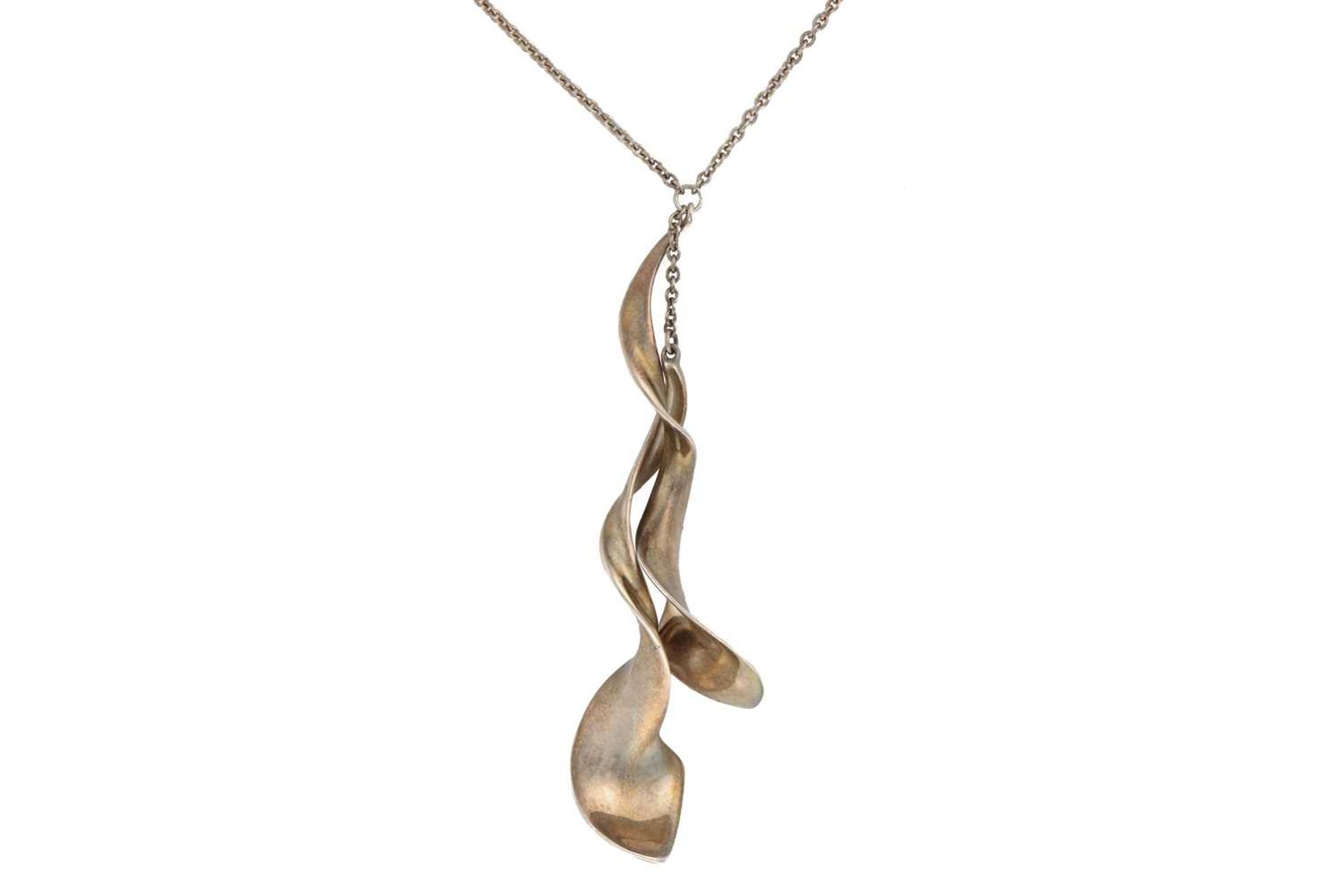 Tiffany & Co. - 'Orchid' double drop pendant necklace, of twisted organic form, designed by Frank