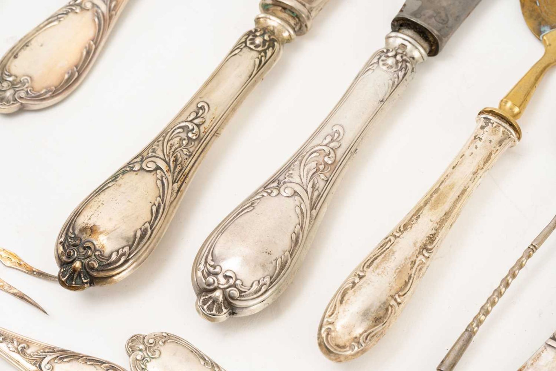 An early 20th century Austrian (800) silver part canteen for six persons including: six fish forks - Image 16 of 16