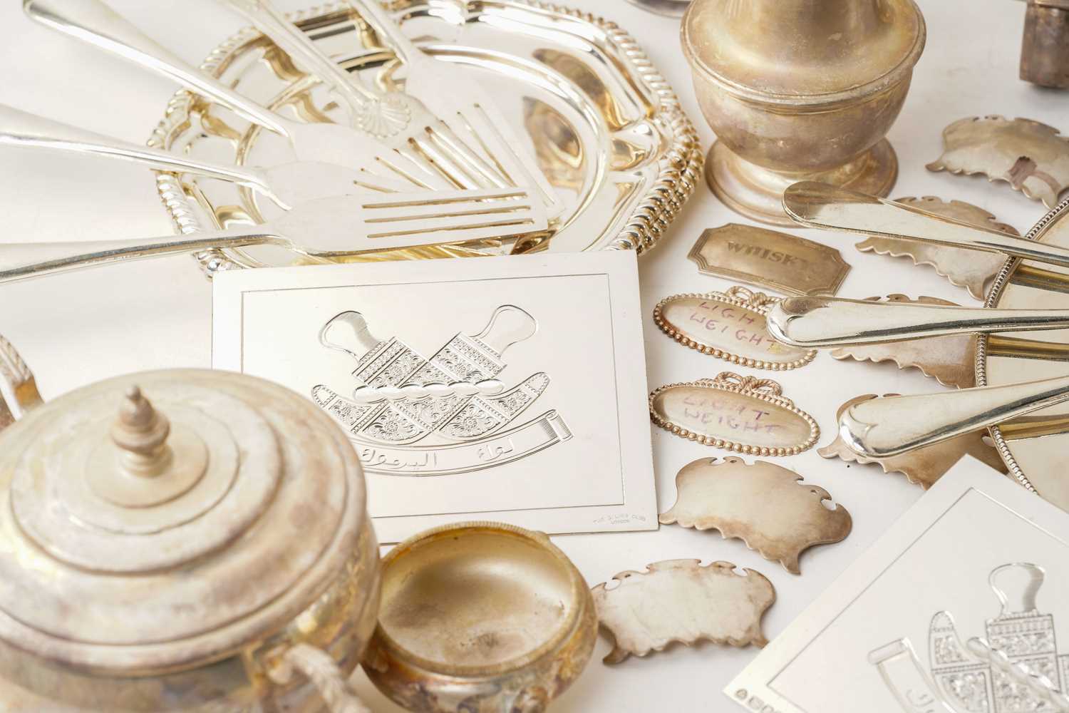 A large quantity of marked/unmarked white metal and silver-plated items including a five-sconce - Image 4 of 16
