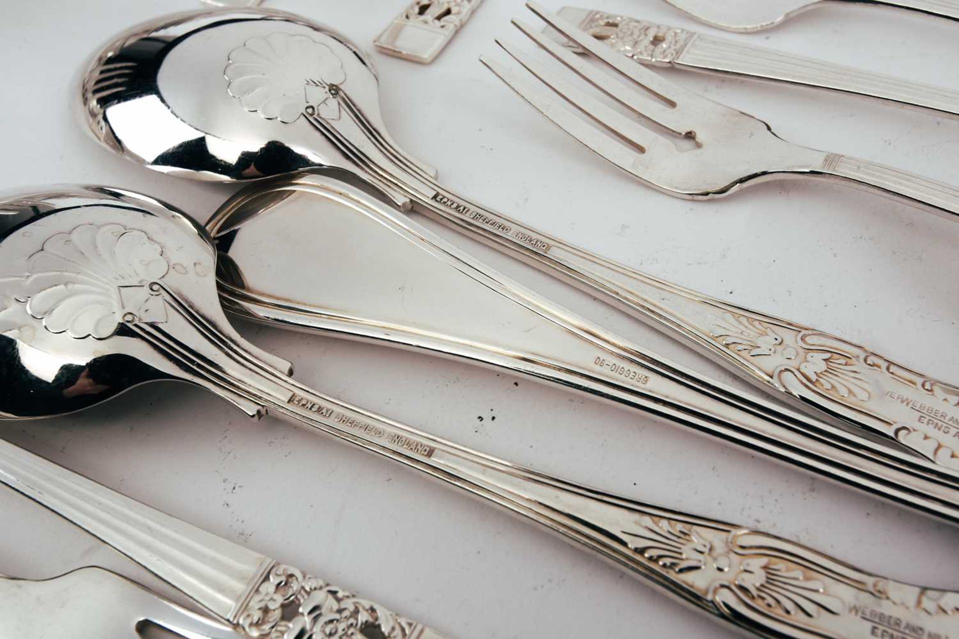 A tableware canteen of Community silver plate flatware, on four scroll legs, with three drawers; - Image 11 of 11
