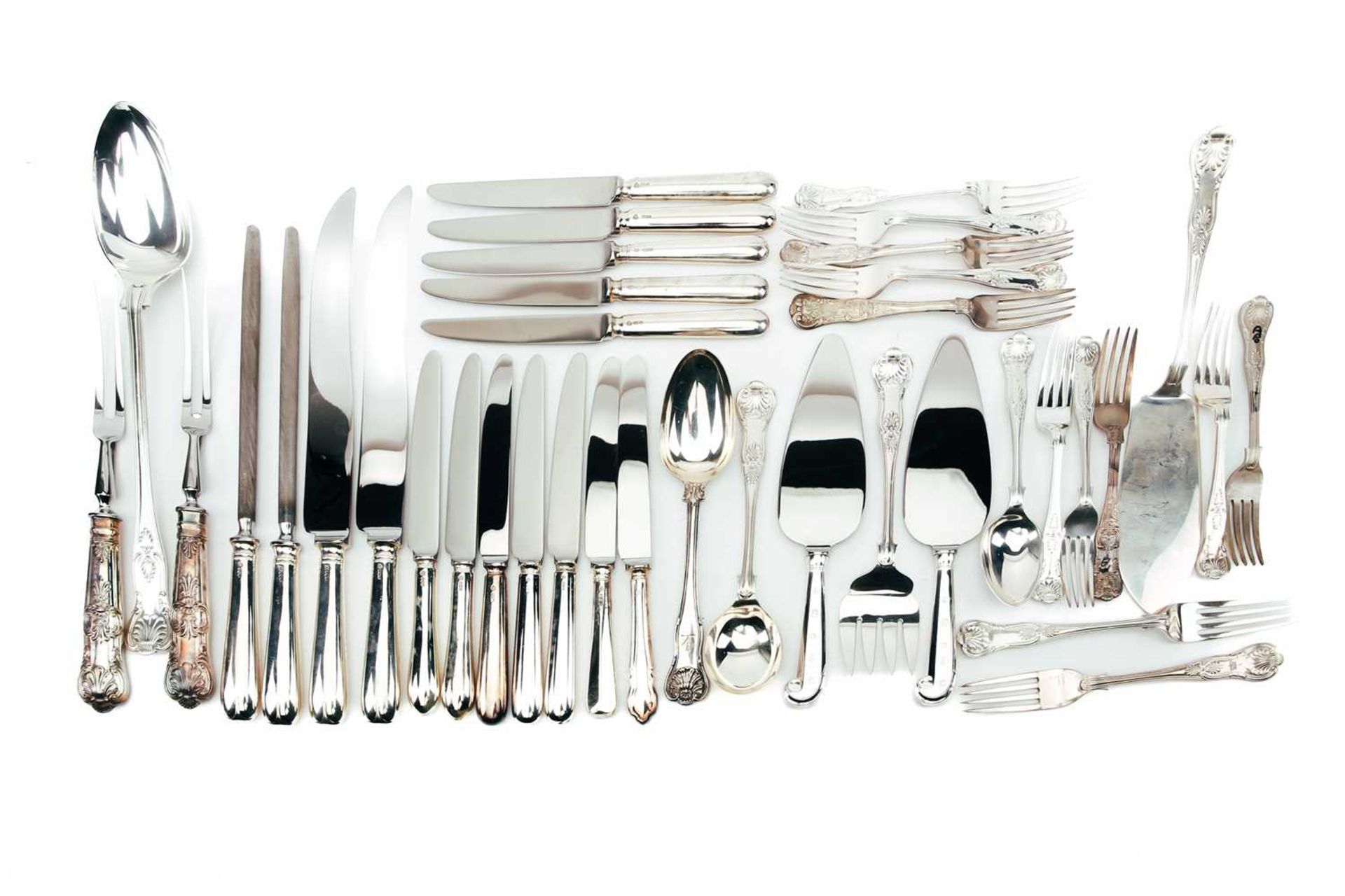 A collection of mostly modern matched kings pattern silver flatware, total weight 51.22 ozt (