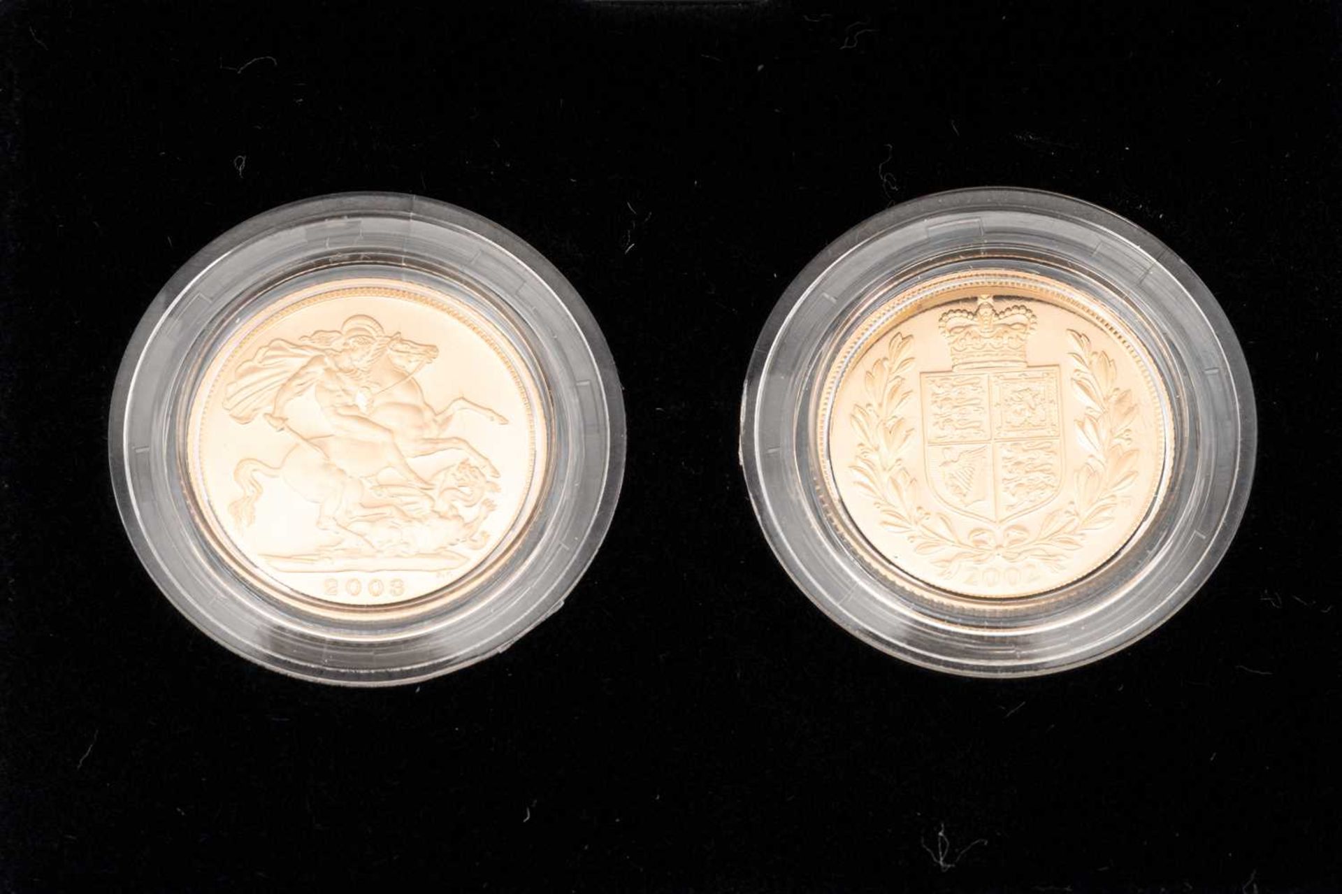 A 2002 United Kingdom gold proof two sovereign set; comprising two sovereigns dated 2002 and 2003. - Image 2 of 3