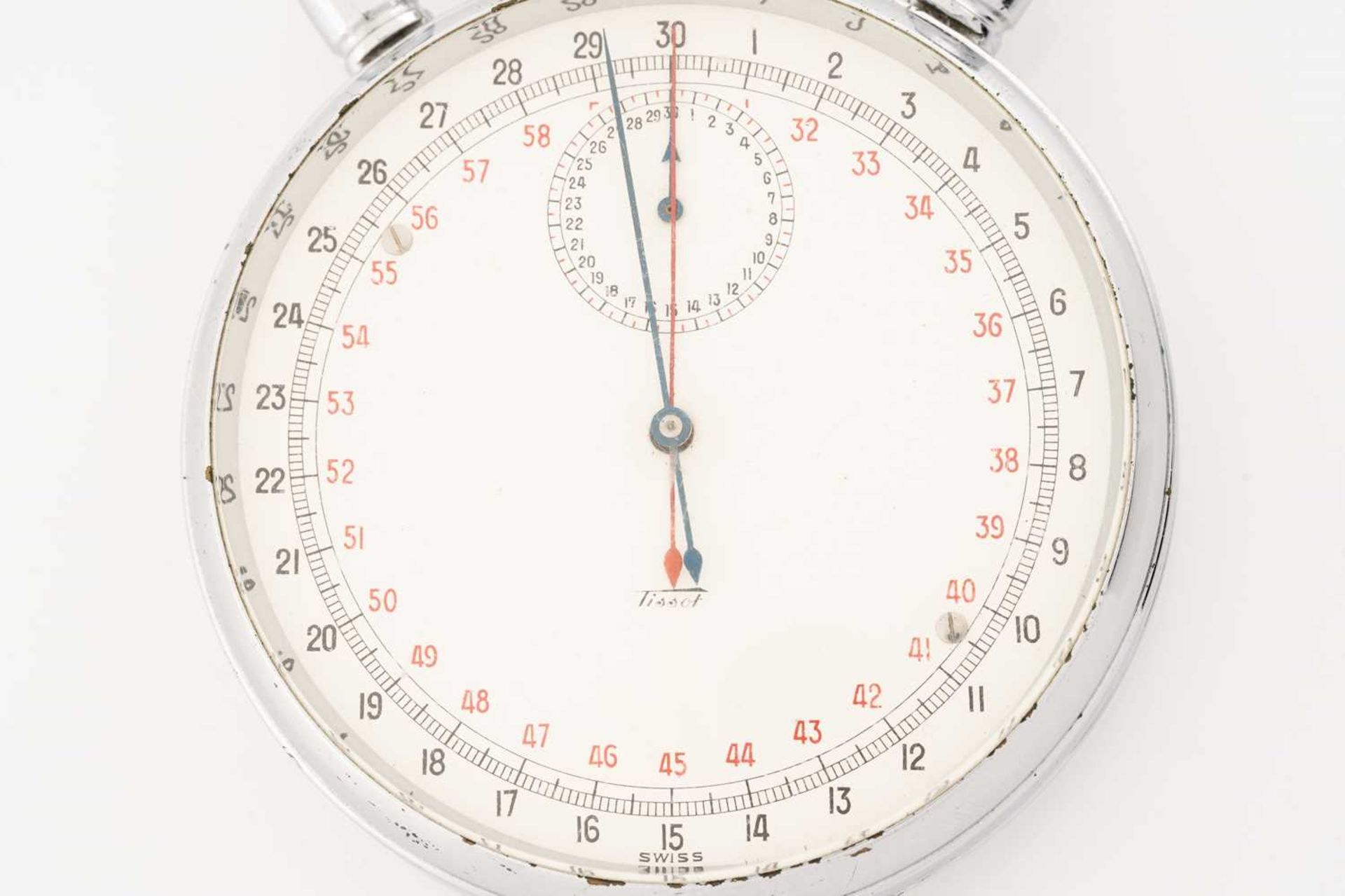 A professional 'record timing' Tissot & Fils mechanical split-second stopwatch, featuring a - Image 6 of 24