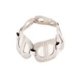 Georg Jensen - A silver bracelet with five stylised anchor links, connected to a T-bar closure,