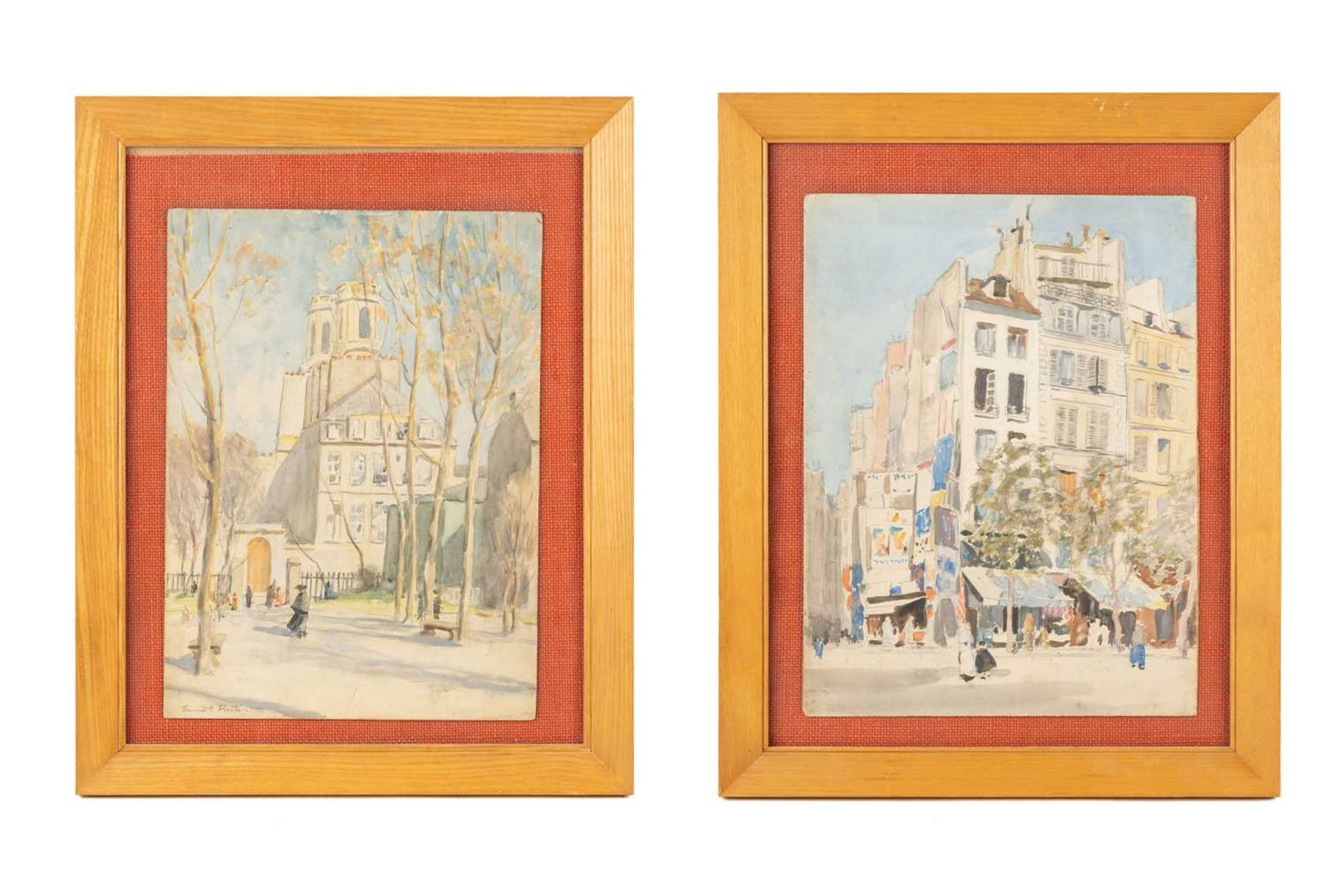 Ernest Procter (1886-1935), Eglisé St. Sulpice, Paris, signed, watercolour on board, 37 x 27 cm, and