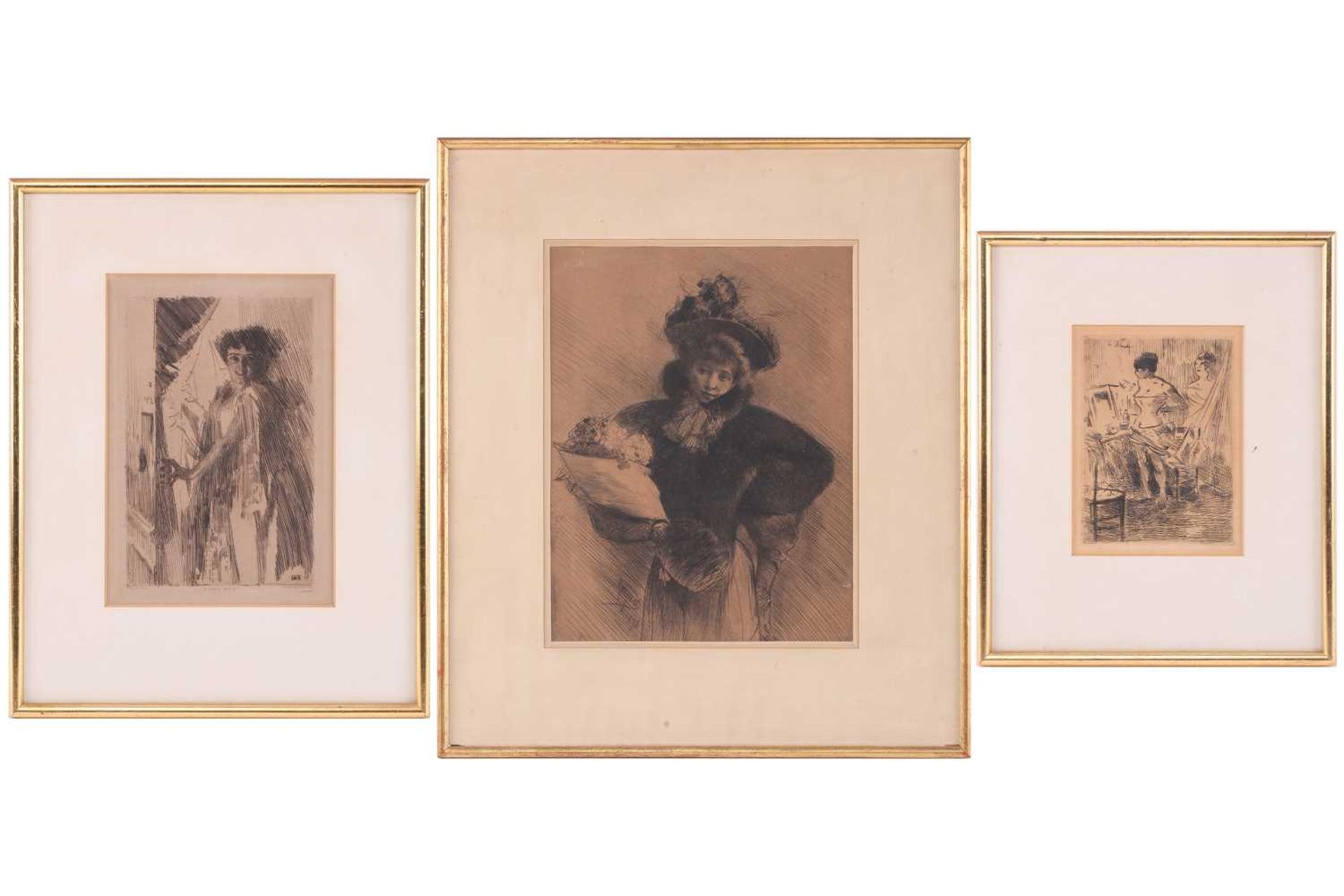 After Anders Leonard Zorn (1860 - 1920) 'Rosita Mauri', etching, signed and dated 89 within the