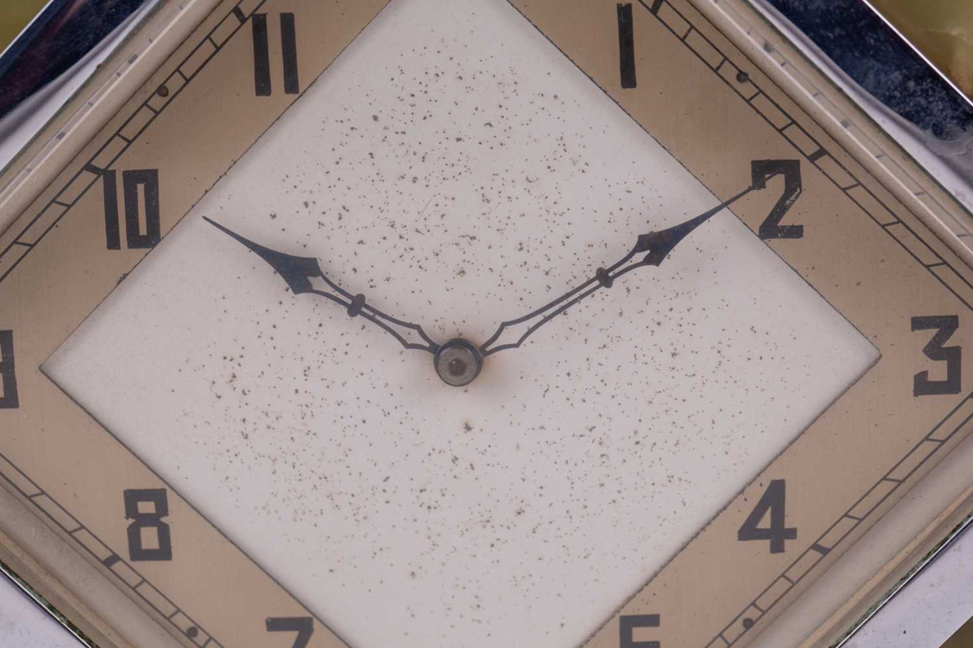 An Art Deco Smith of Enfield Austrian green onyx mantle clock, early 20th century, the solid - Image 6 of 14