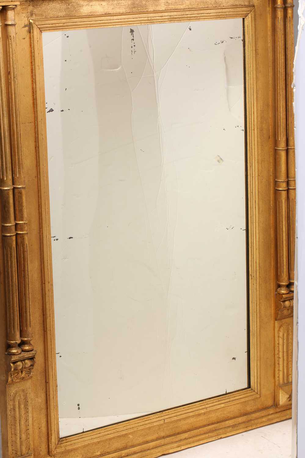 A Georgian style giltwood mirror, 20th century, the rectangular glass beneath a cavetto pediment and - Image 3 of 13