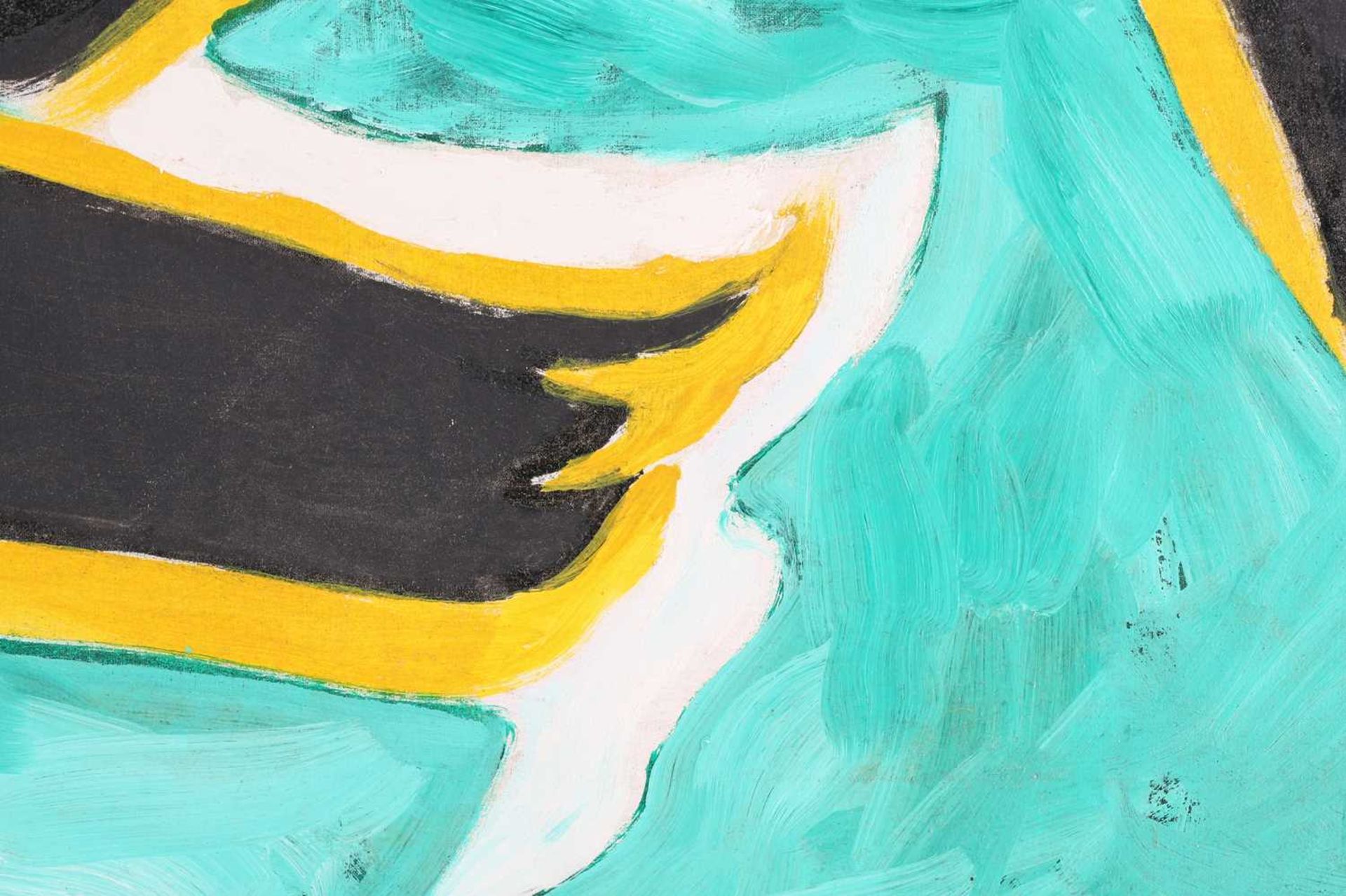 Art Derry (1930 - 1992) Trinidadian British, Abstract in turquoise yellow and orange, oil on - Image 6 of 11