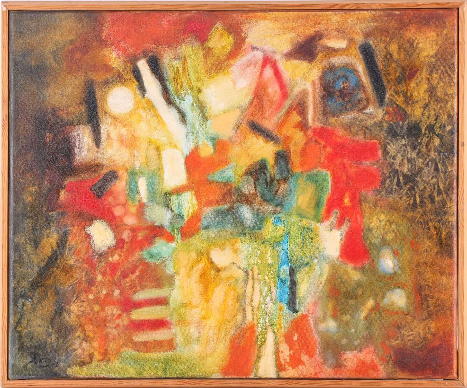 Art Derry (1930 - 1992) Trinidadian British, Abstract in colours, signed and dated 82, dated Jan - Image 2 of 10