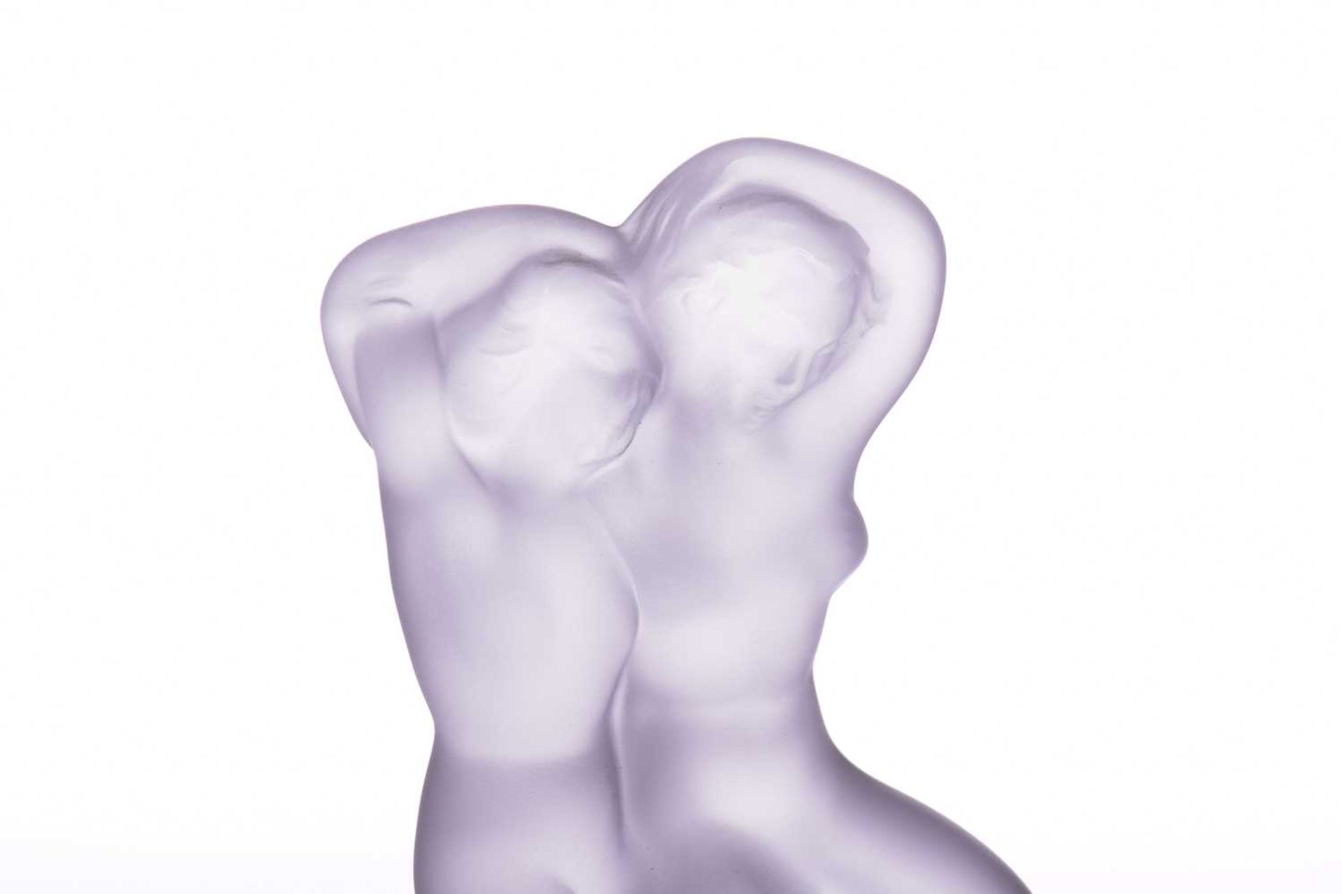 A Lalique frosted glass nude figure 'Danseuse', 25 cm high and another smaller figure "Le Faun" (Pan - Image 4 of 7