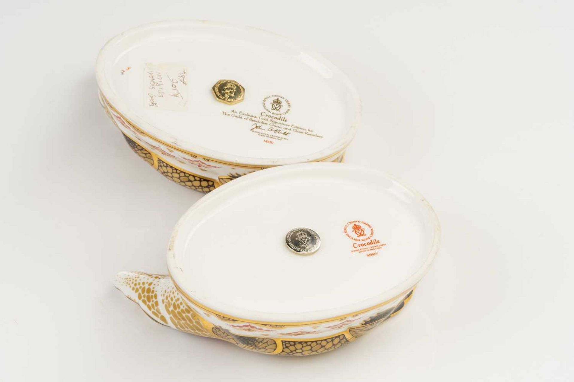 A group of six Crown Derby porcelain paperweights to include A Bull modelled Robert Jefferson, - Image 17 of 17