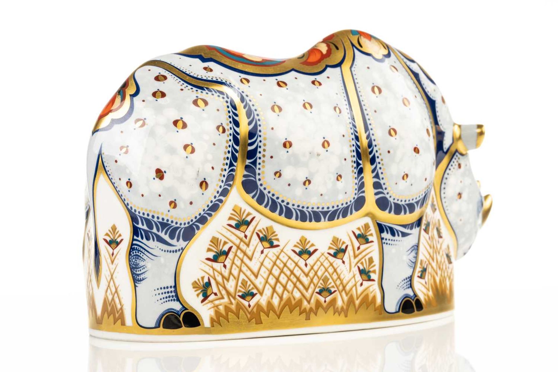 A group of six Crown Derby porcelain paperweights to include A Bull modelled Robert Jefferson, - Image 8 of 17