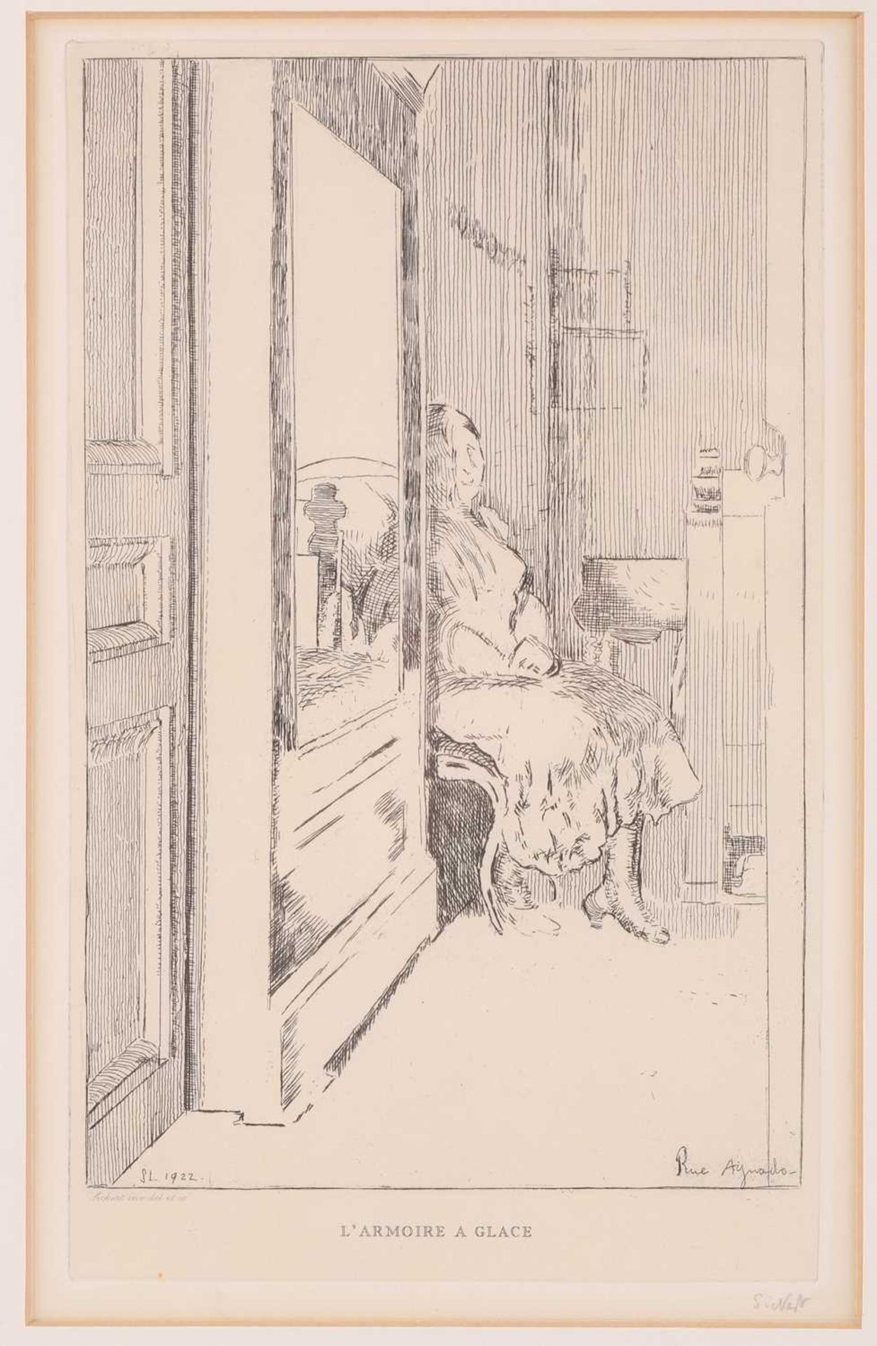 Walter Richard Sickert (1860 - 1942), 'L'Armoire A Glace', etching, initialled and dated SL 1922 and - Bild 3 aus 9