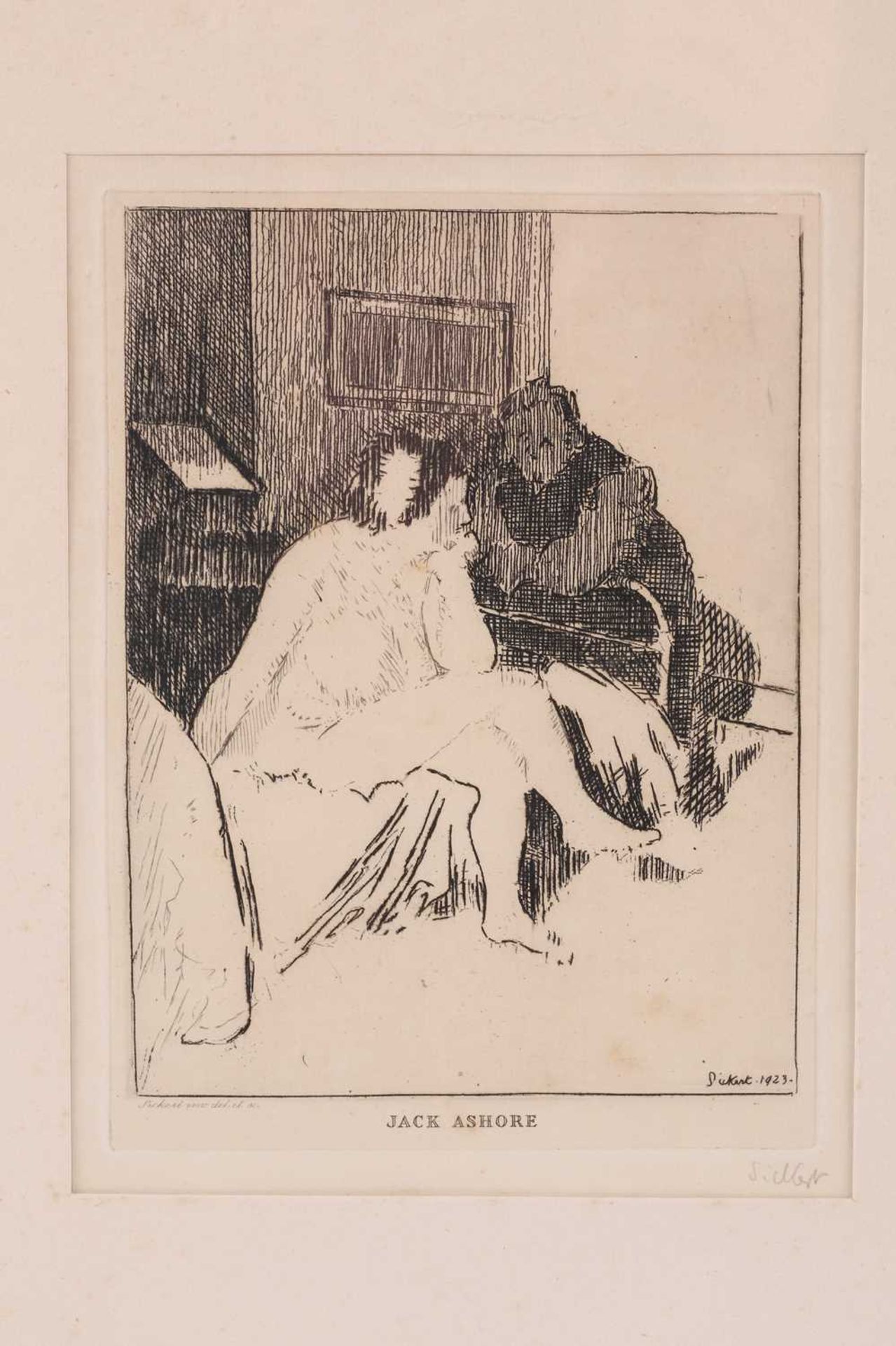 Walter Richard Sickert (1860 - 1942) 'Jack Ashore', engraving, signed and dated 1923 within the - Bild 3 aus 7