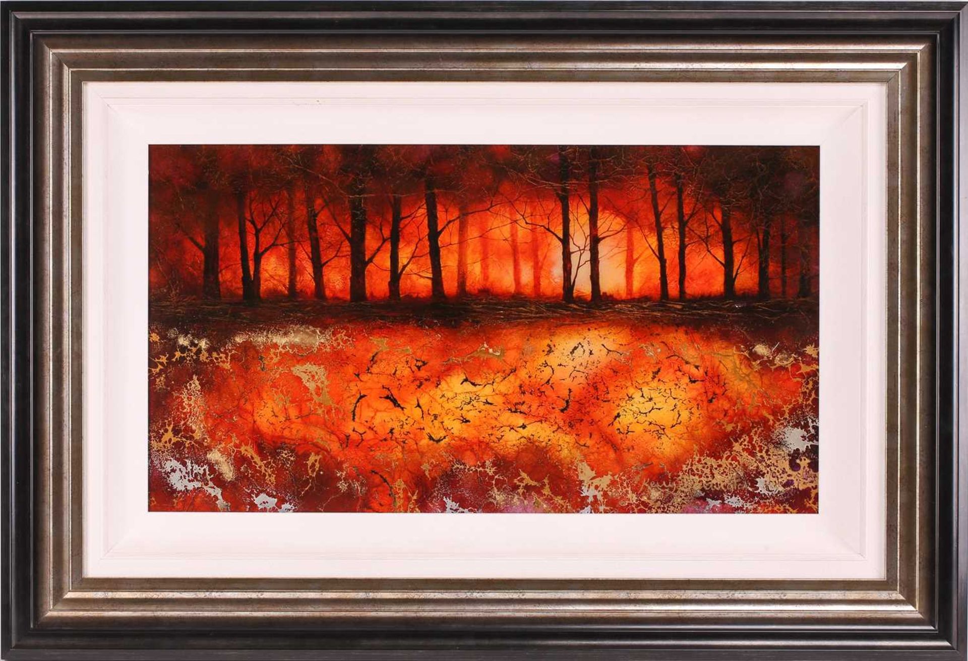 Kerry Darlington (b.1974), a forest landscape, mixed media and resin on board, signed to bottom - Image 2 of 10