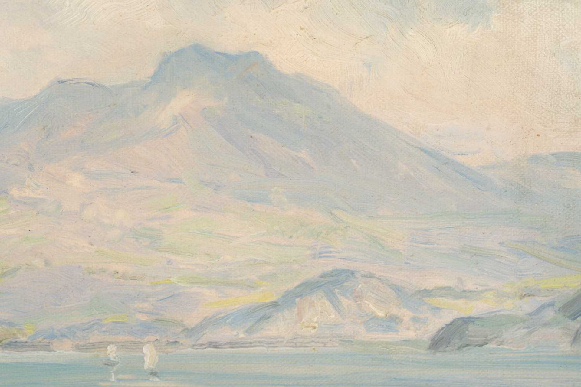 Robert Fowler (1853 - 1926), Moelwyn Mountains from Borth-Y-Gest, oil on board, labelled verso 'I - Image 2 of 8