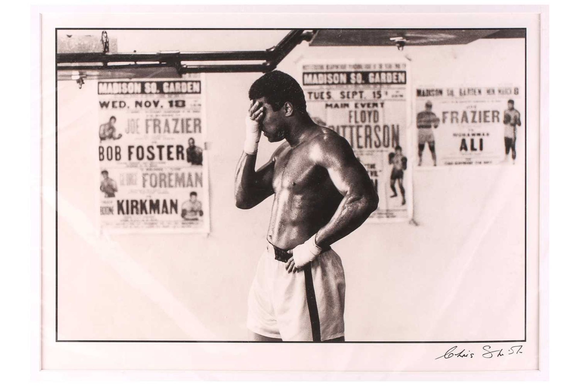 Chris Smith (b.1937), ‘No Pain/No Gain’, Muhammad Ali, 1971, gelatin silver print (printed later),