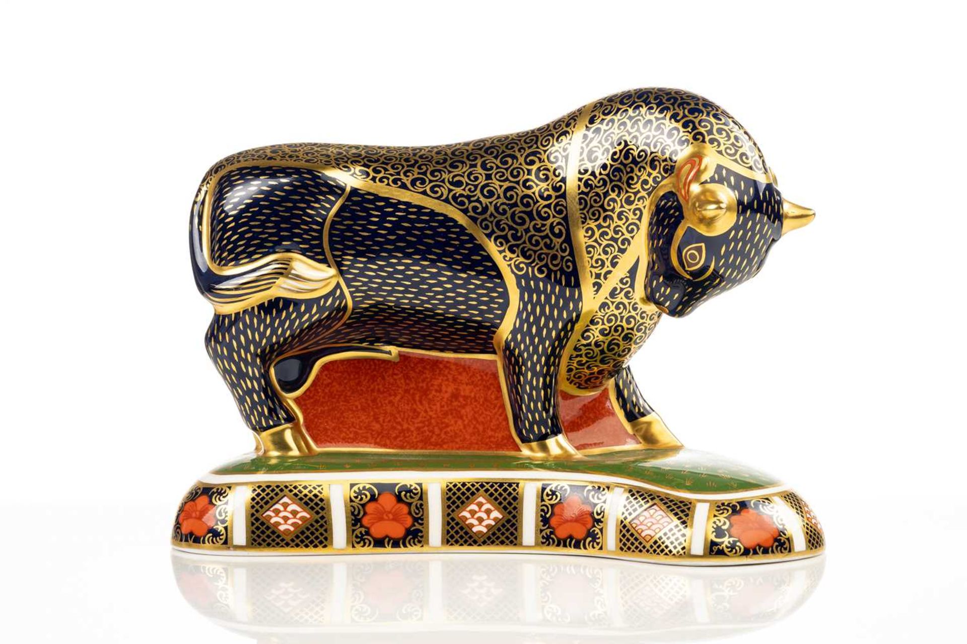 A group of six Crown Derby porcelain paperweights to include A Bull modelled Robert Jefferson, - Image 2 of 17