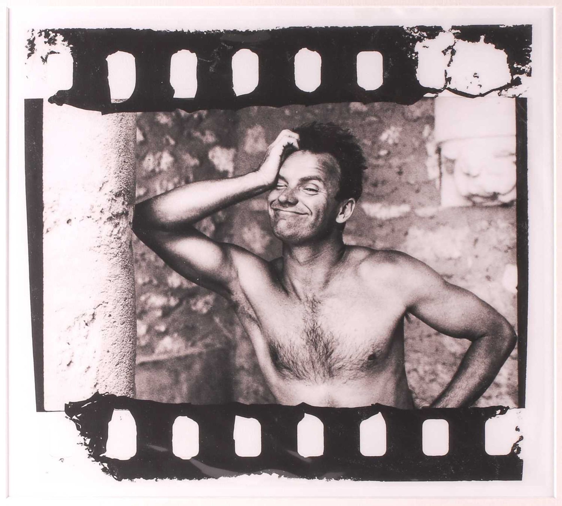 Brian Aris (contemporary), Sting, a black and white photographic print, 35 cm x 39 cm in a mount (