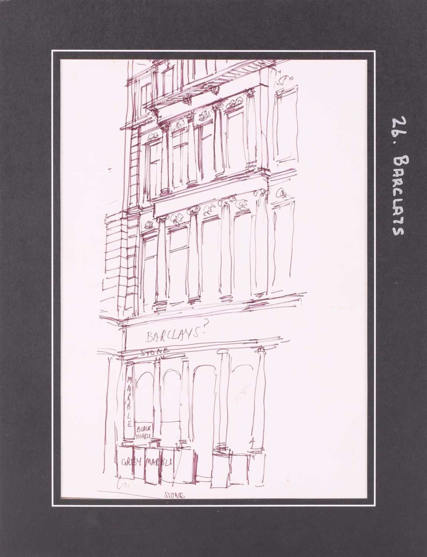 George Cunningham (1924 - 1996), Gentleman guiding ladies across a tram line, signed, pen drawing, - Image 25 of 46