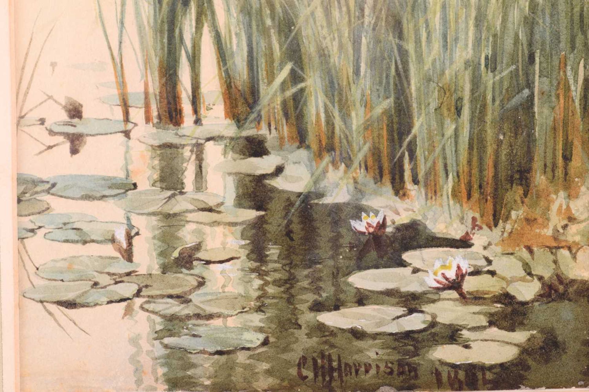 Charles Harmony Harrison (1842-1902) British, a pair of watercolours depciting the banks of a river, - Image 9 of 18