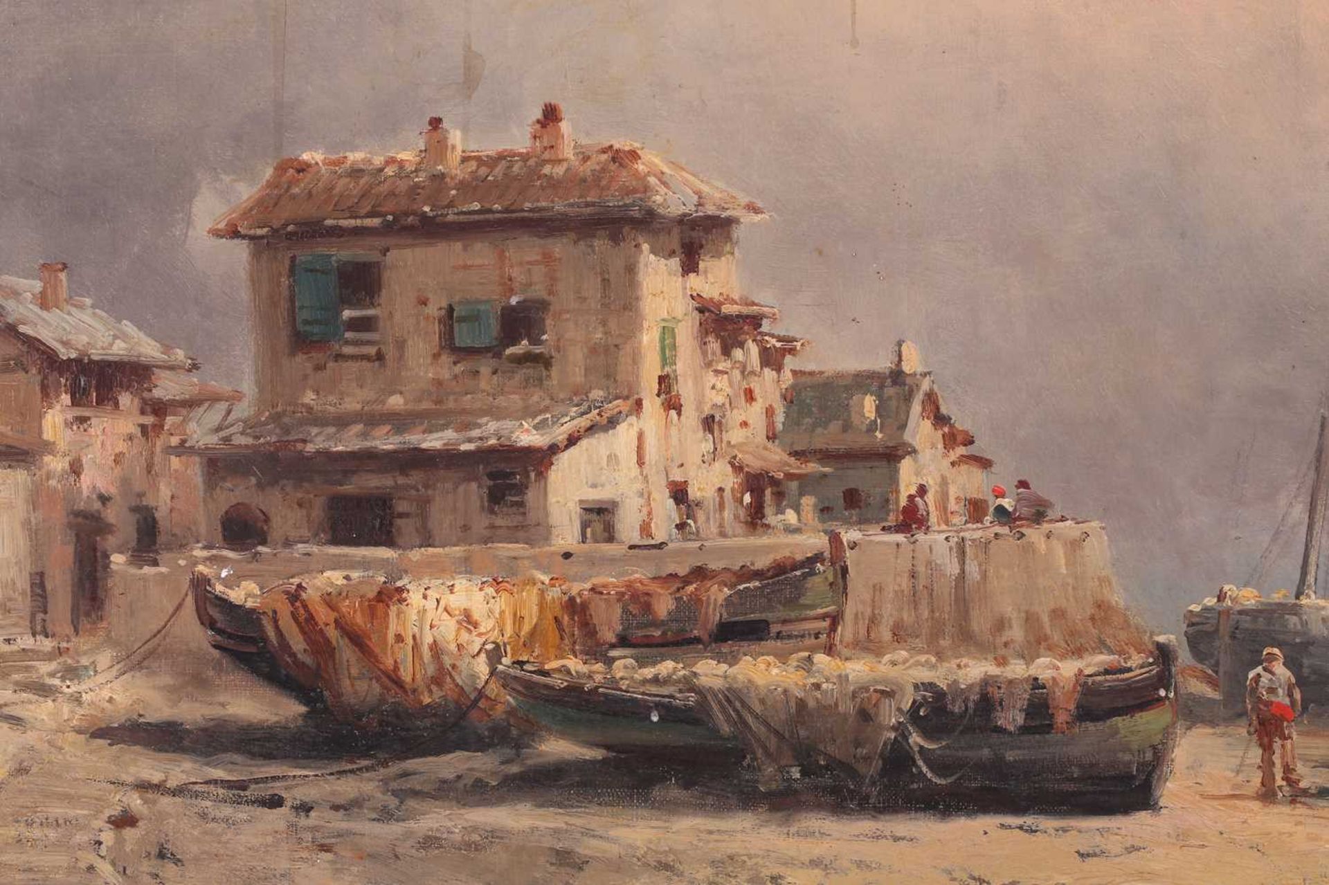 Charles Euphrasie Kuwasseg (1833 - 1904) French, Harbour at low tide, unsigned, oil on canvas, 57 - Image 3 of 16