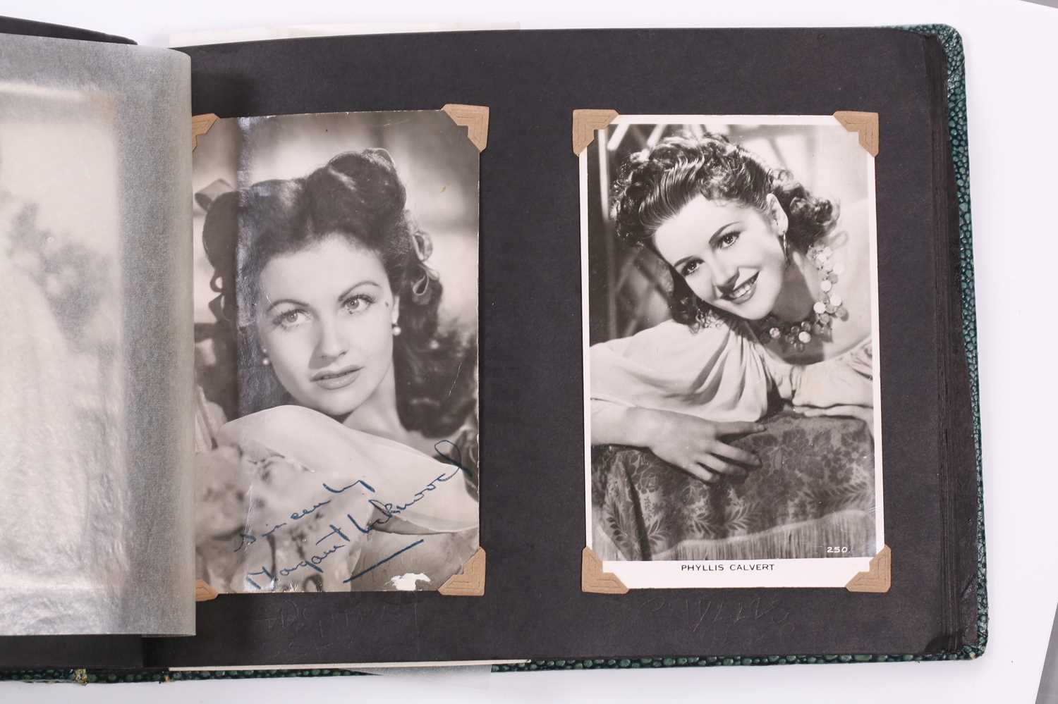 A mid 20th century album of portrait postcards, entertainment figures, some with facsimile - Image 37 of 52